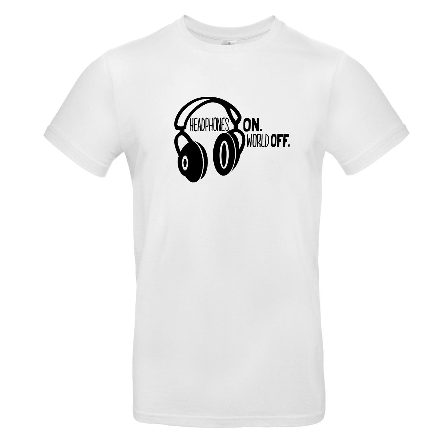 FairWear men's t-shirt 'Headphones ON - World OFF' cotton