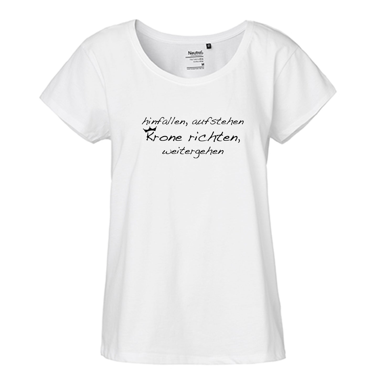 FairTrade Loose Fit Ladies T-Shirt 'Origami Ship' organic cotton