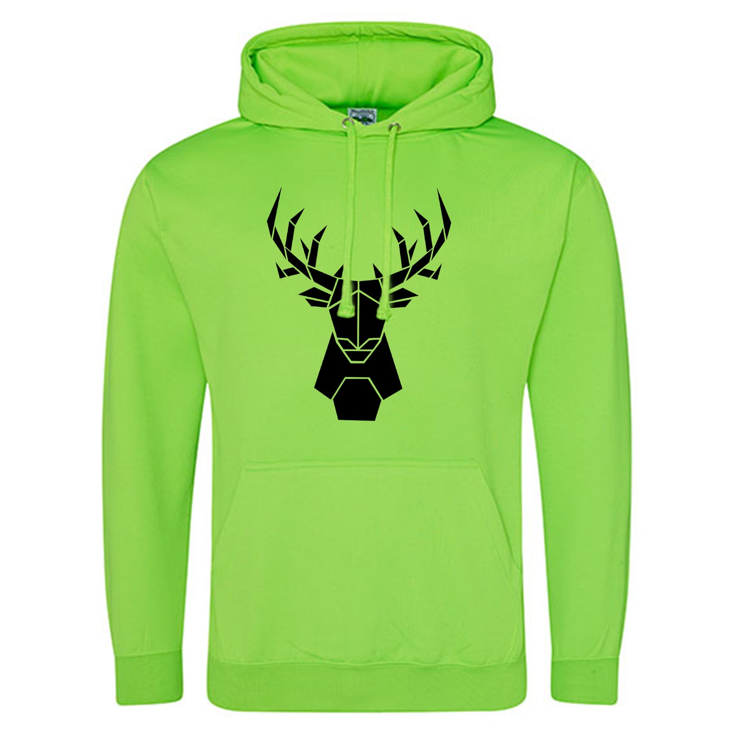 Electric Hoodie / Neon Kapuzenpulli / Motiv: Hirsch origami