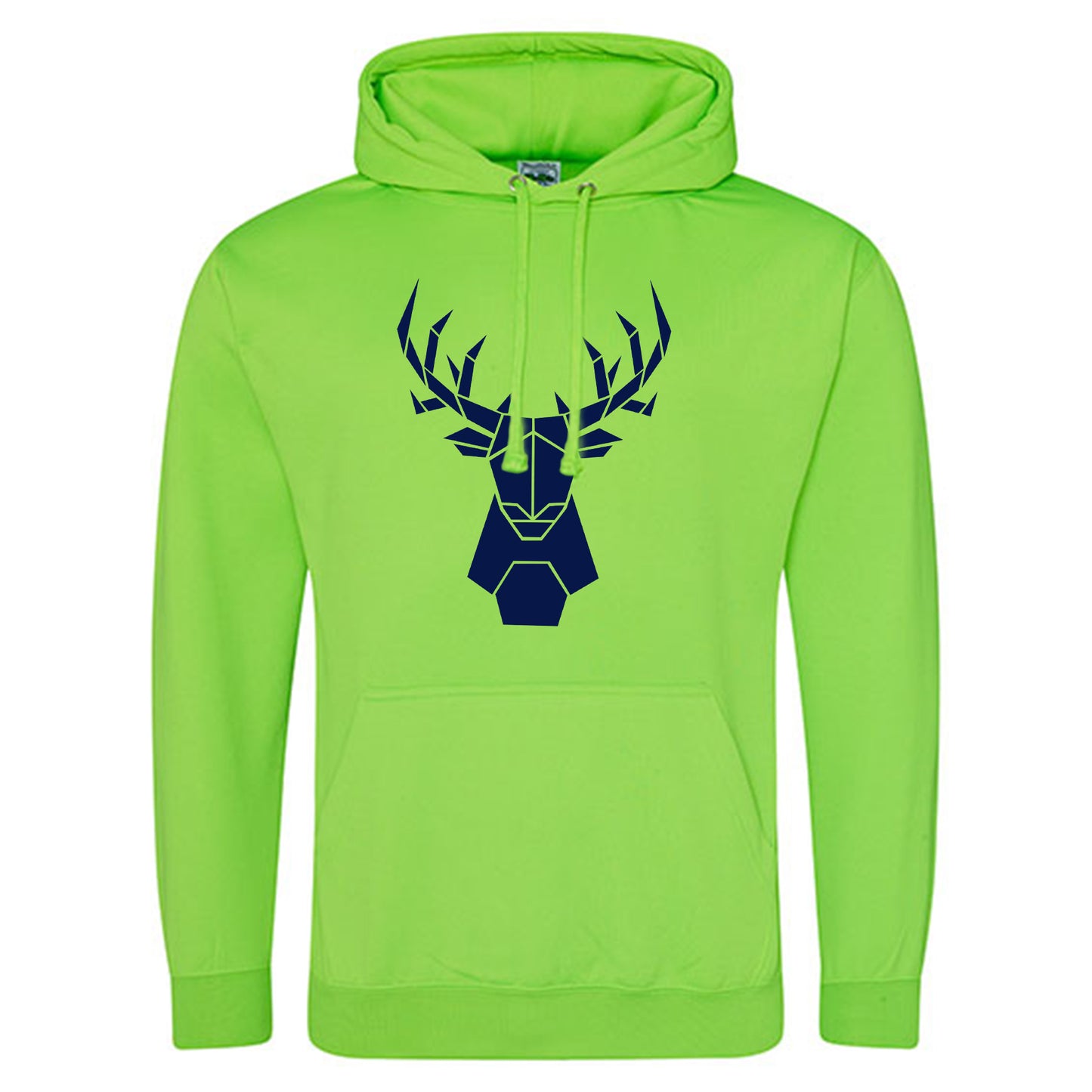 Electric Hoodie / Neon Kapuzenpulli / Motiv: Hirsch origami