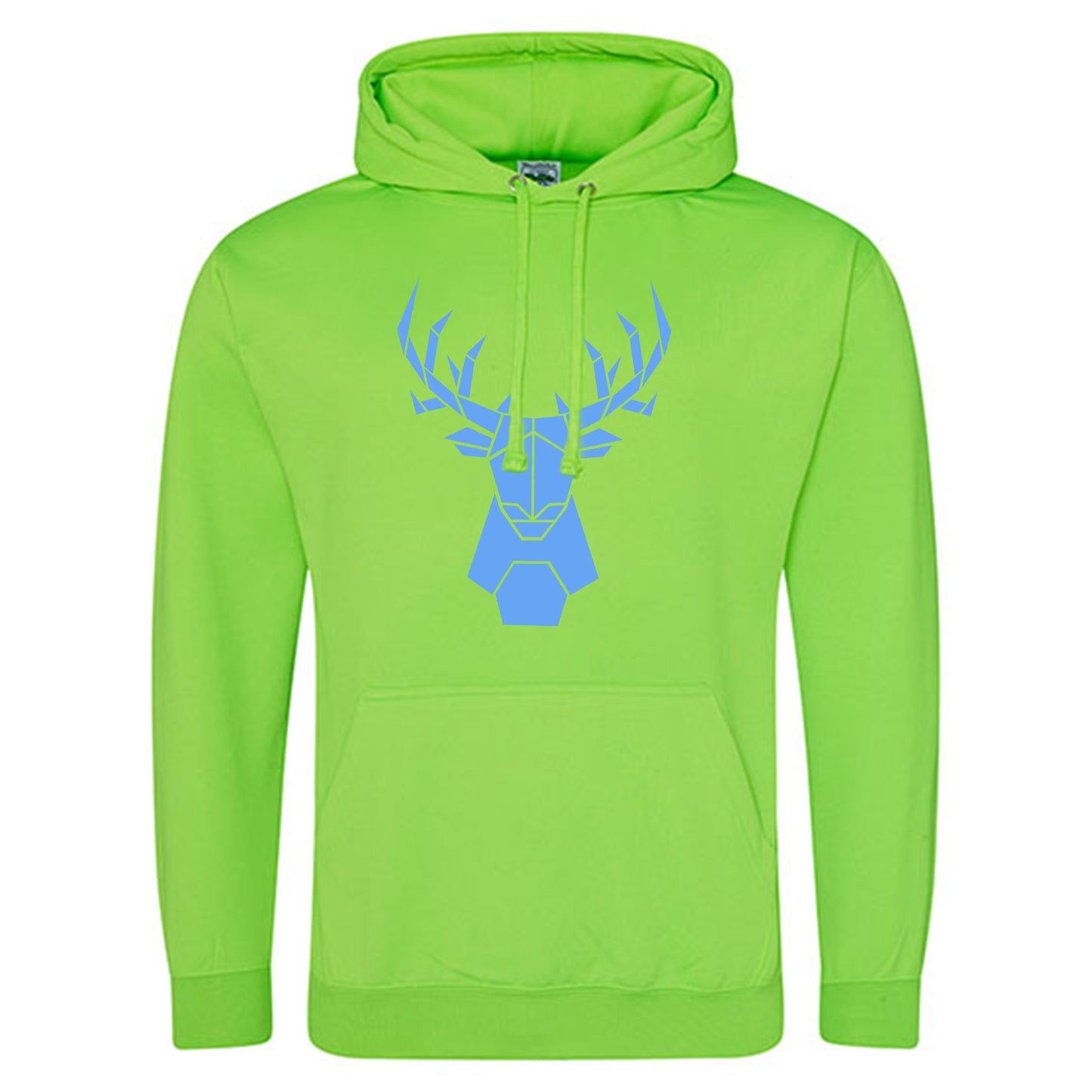 Electric Hoodie / Neon Kapuzenpulli / Motiv: Hirsch origami