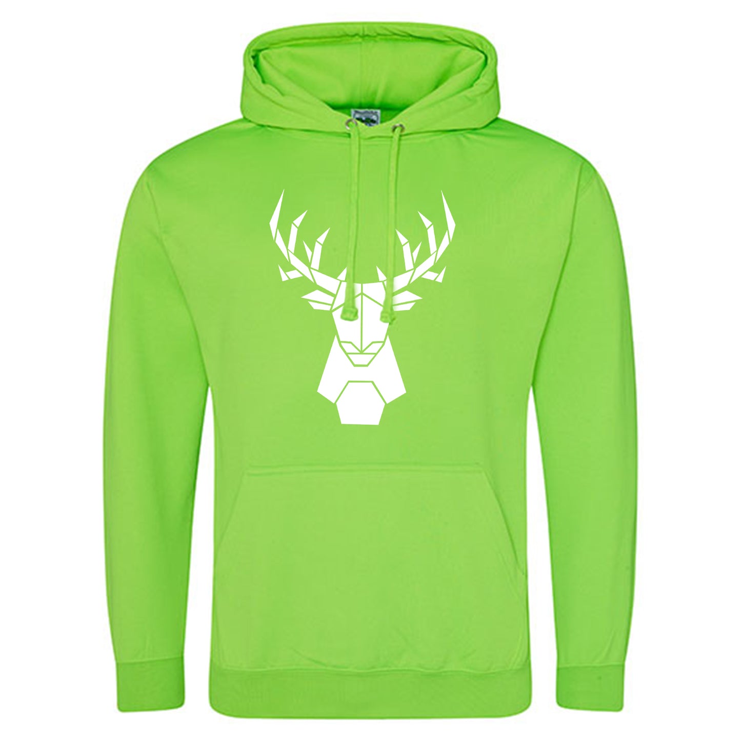 Electric Hoodie / Neon Kapuzenpulli / Motiv: Hirsch origami