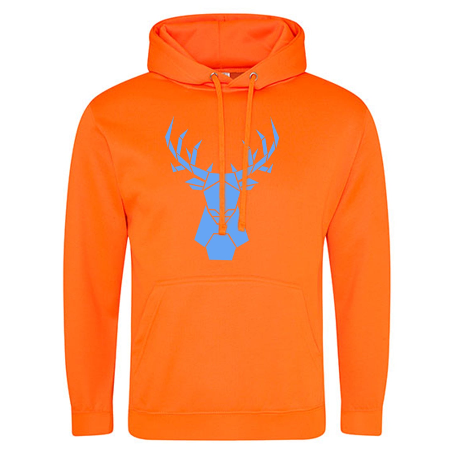 Electric Hoodie / Neon Kapuzenpulli / Motiv: Hirsch origami