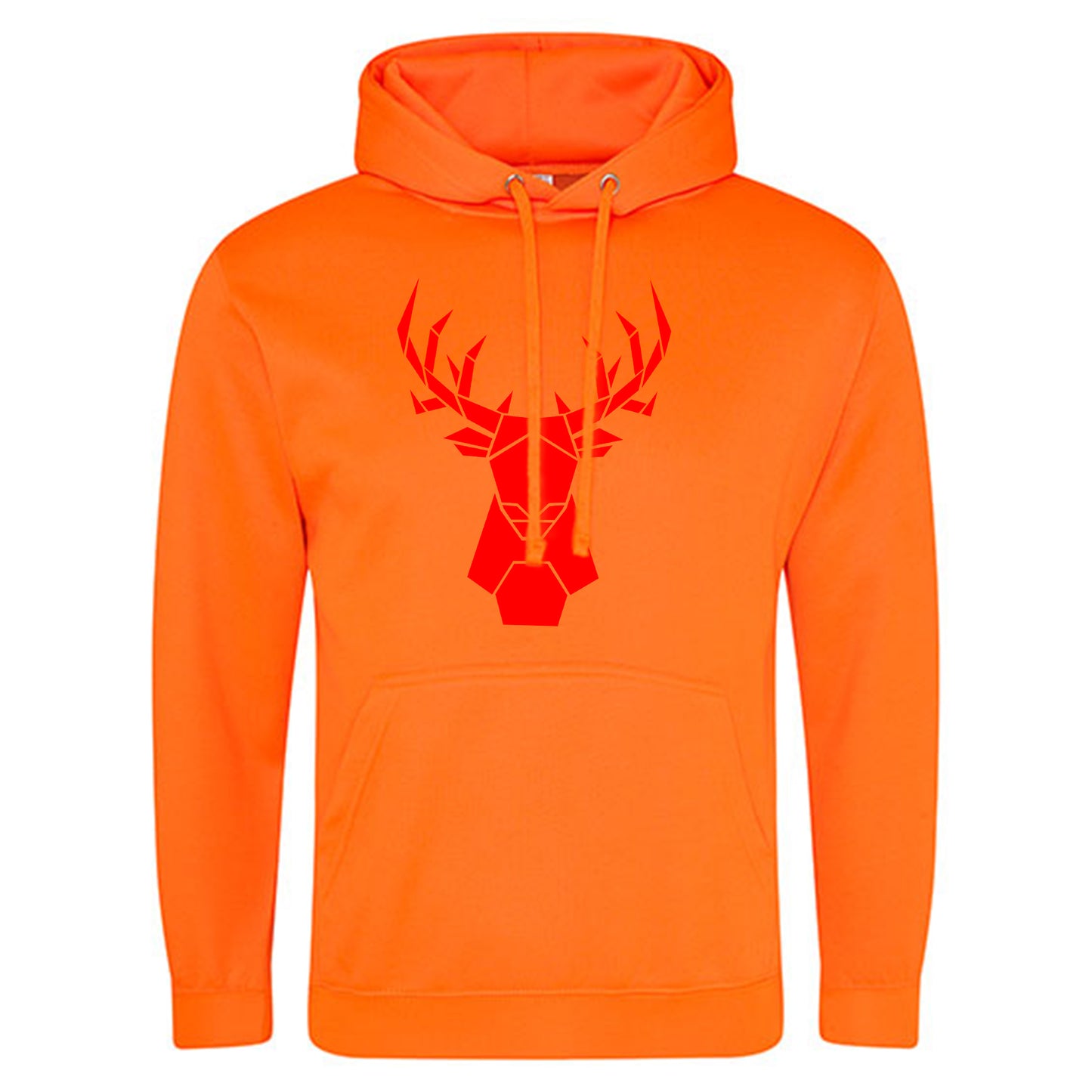 Electric Hoodie / Neon Kapuzenpulli / Motiv: Hirsch origami