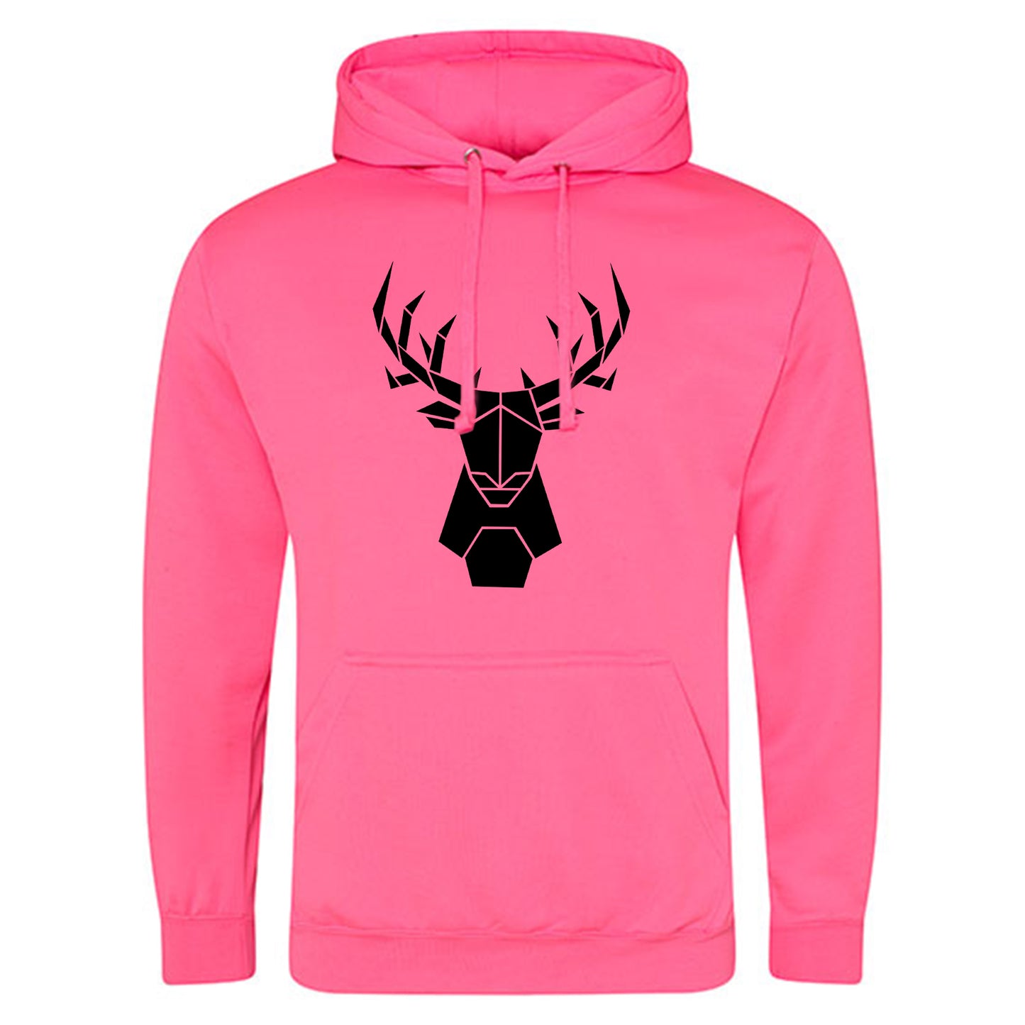 Electric Hoodie / Neon Kapuzenpulli / Motiv: Hirsch origami