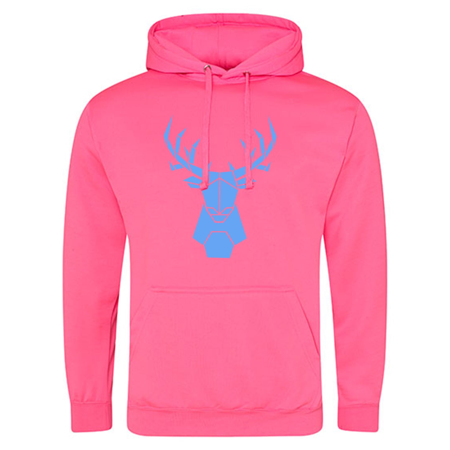 Electric Hoodie / Neon Kapuzenpulli / Motiv: Hirsch origami