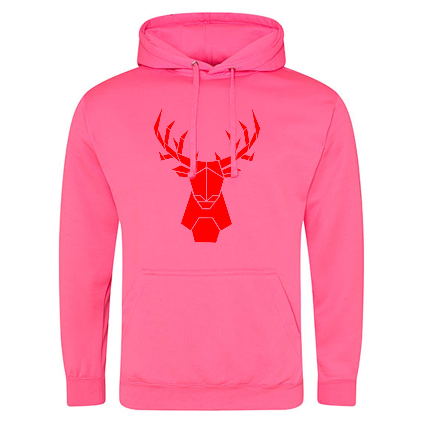 Electric Hoodie / Neon Kapuzenpulli / Motiv: Hirsch origami