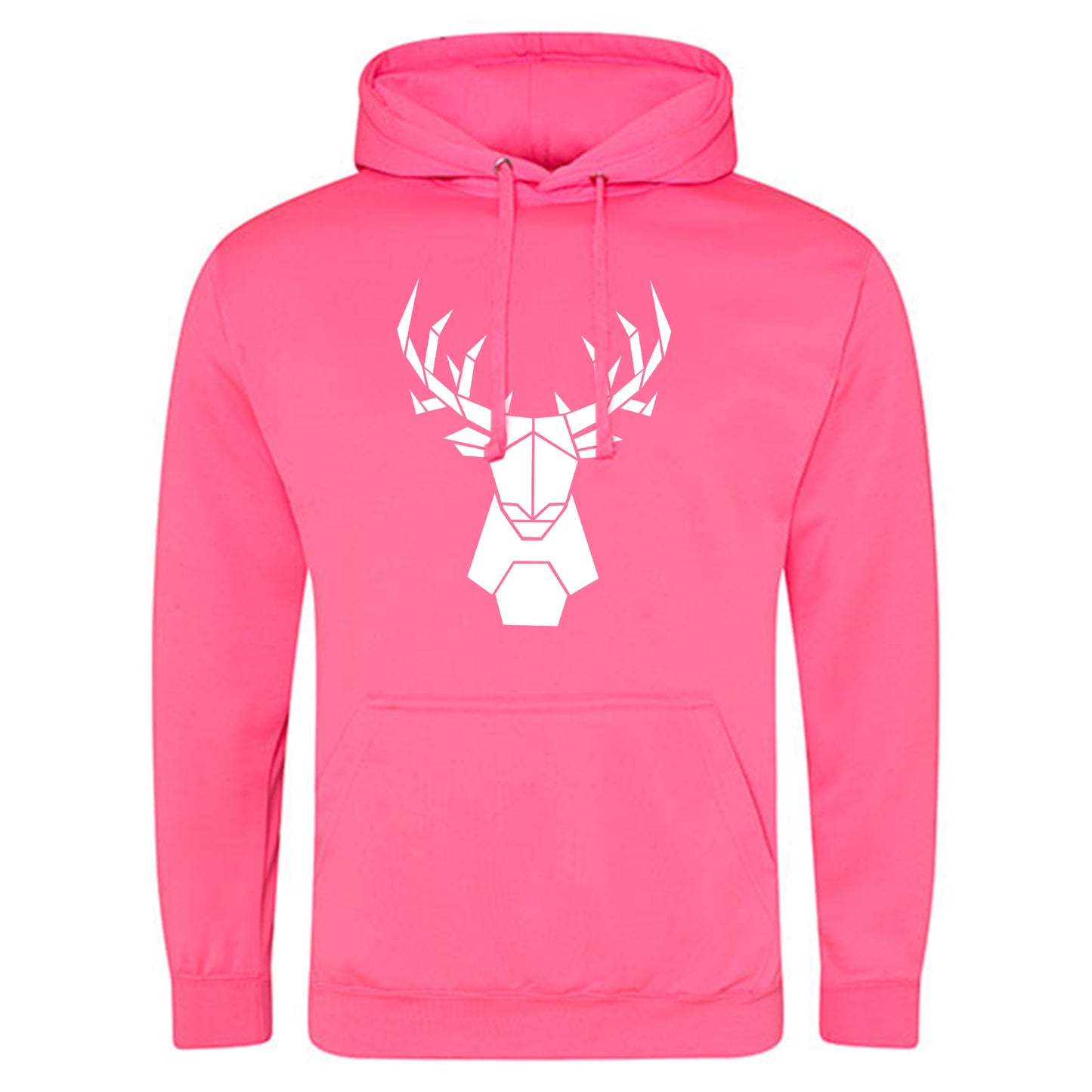 Electric Hoodie / Neon Kapuzenpulli / Motiv: Hirsch origami