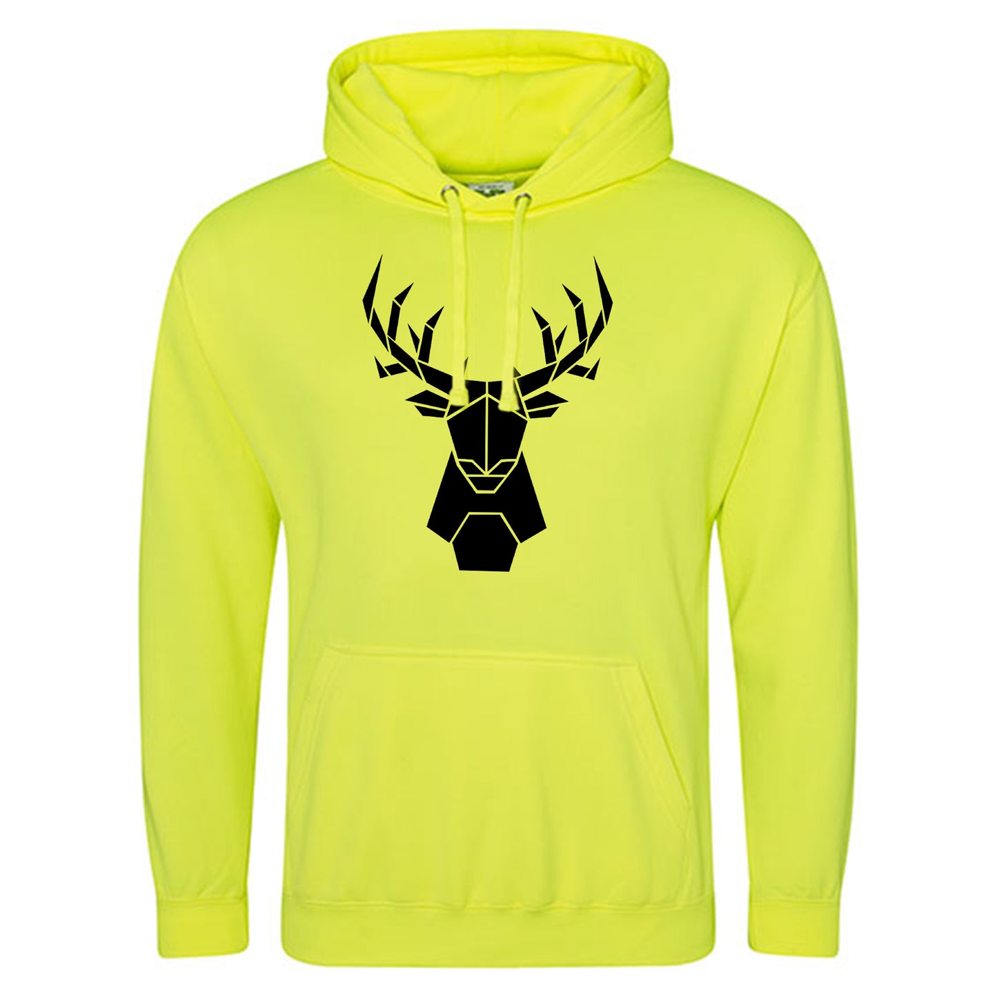Electric Hoodie / Neon Kapuzenpulli / Motiv: Hirsch origami