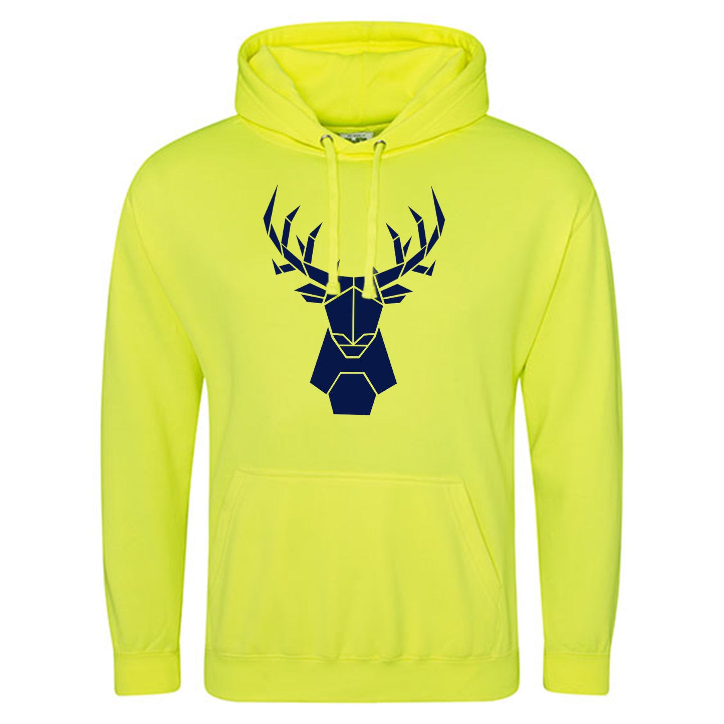 Electric Hoodie / Neon Kapuzenpulli / Motiv: Hirsch origami