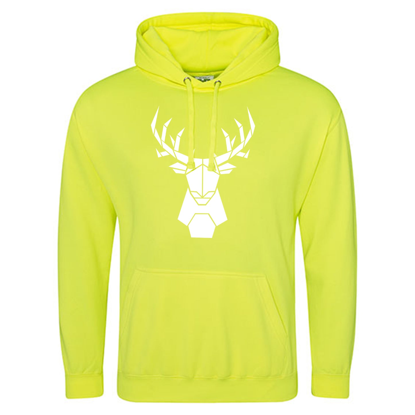 Electric Hoodie / Neon Kapuzenpulli / Motiv: Hirsch origami