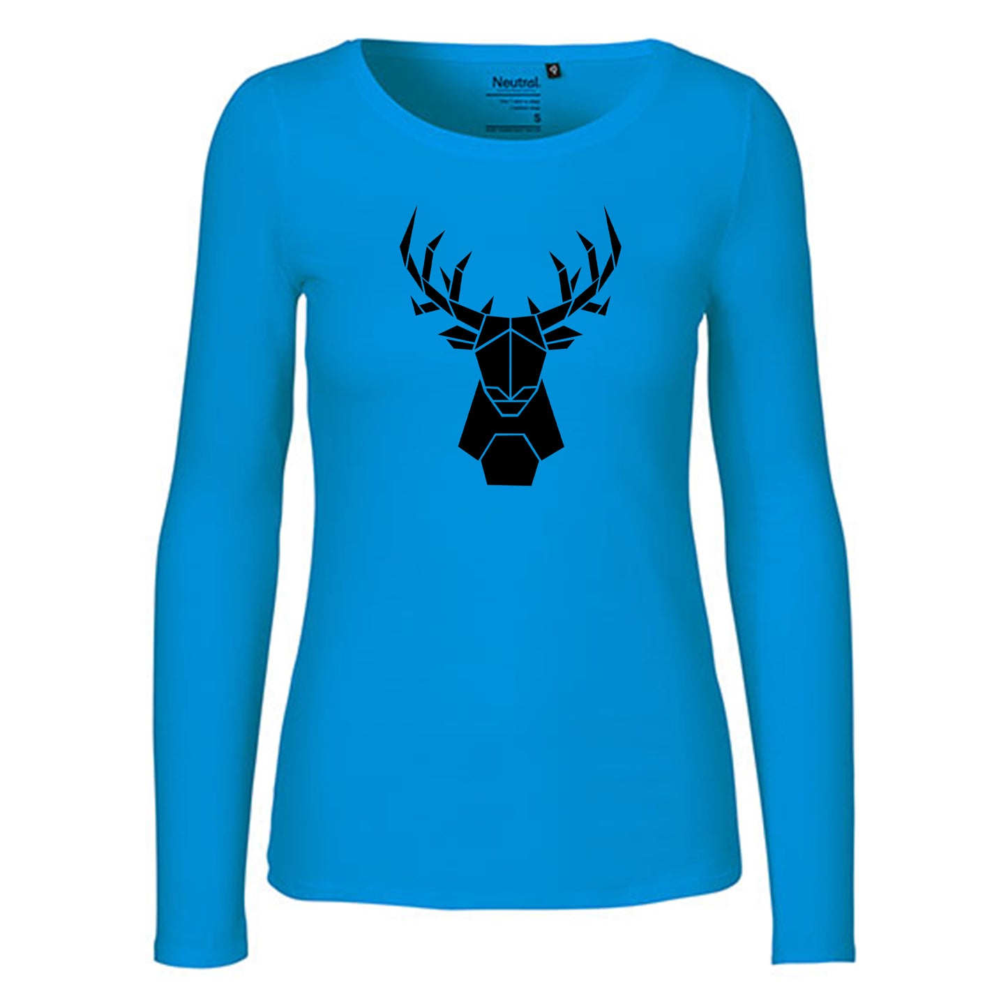Damen FairTrade Longsleeve "Hirsch - origami" 100% BioBaumwolle und aus nachhaltiger Produktion