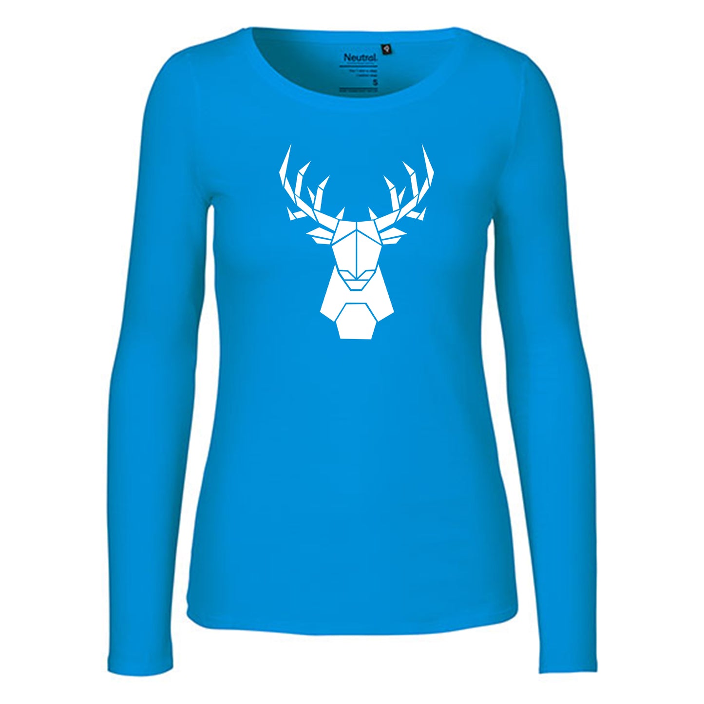 Damen FairTrade Longsleeve "Hirsch - origami" 100% BioBaumwolle und aus nachhaltiger Produktion