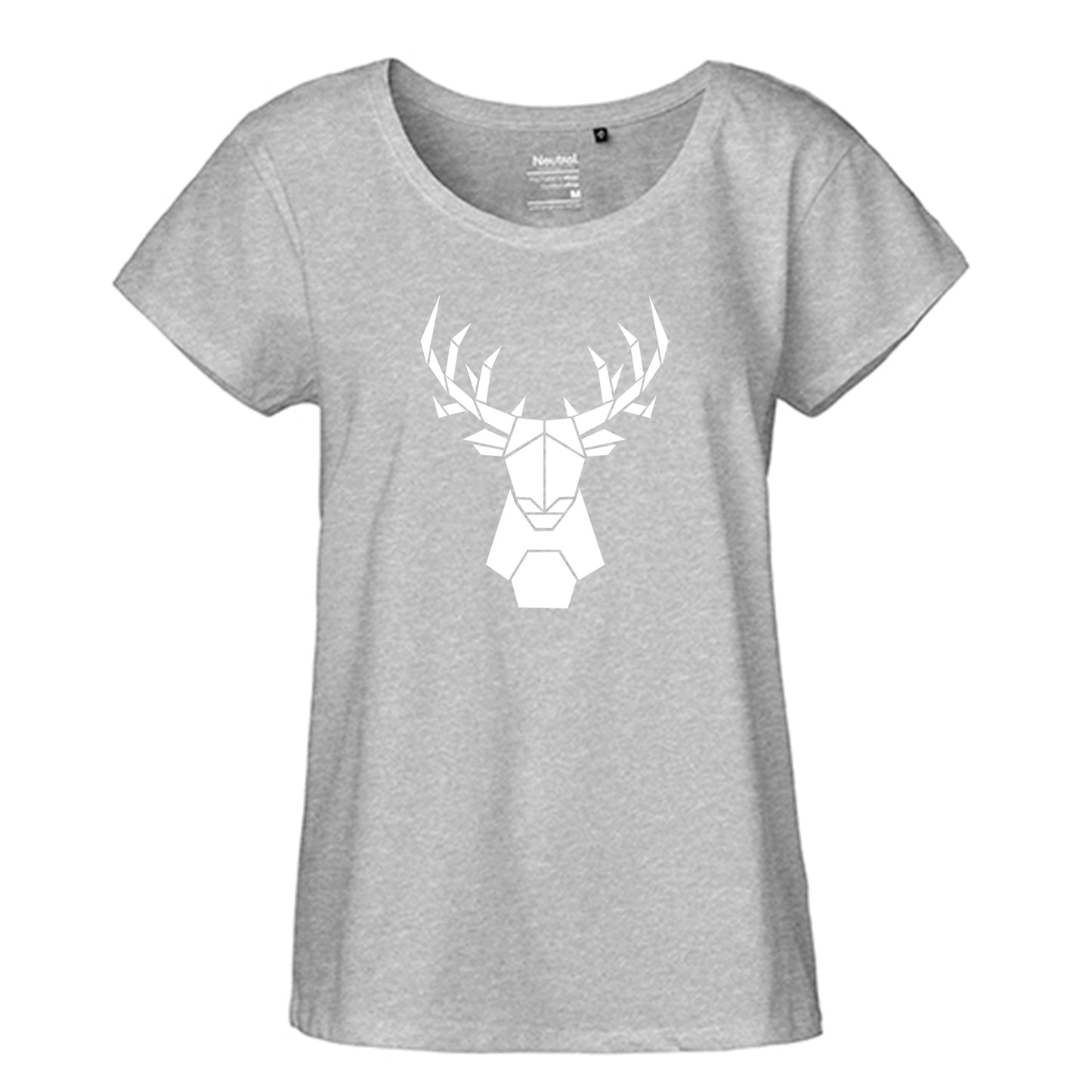 FairTrade Loose Fit Ladies T-Shirt 'Deer Origami' organic cotton
