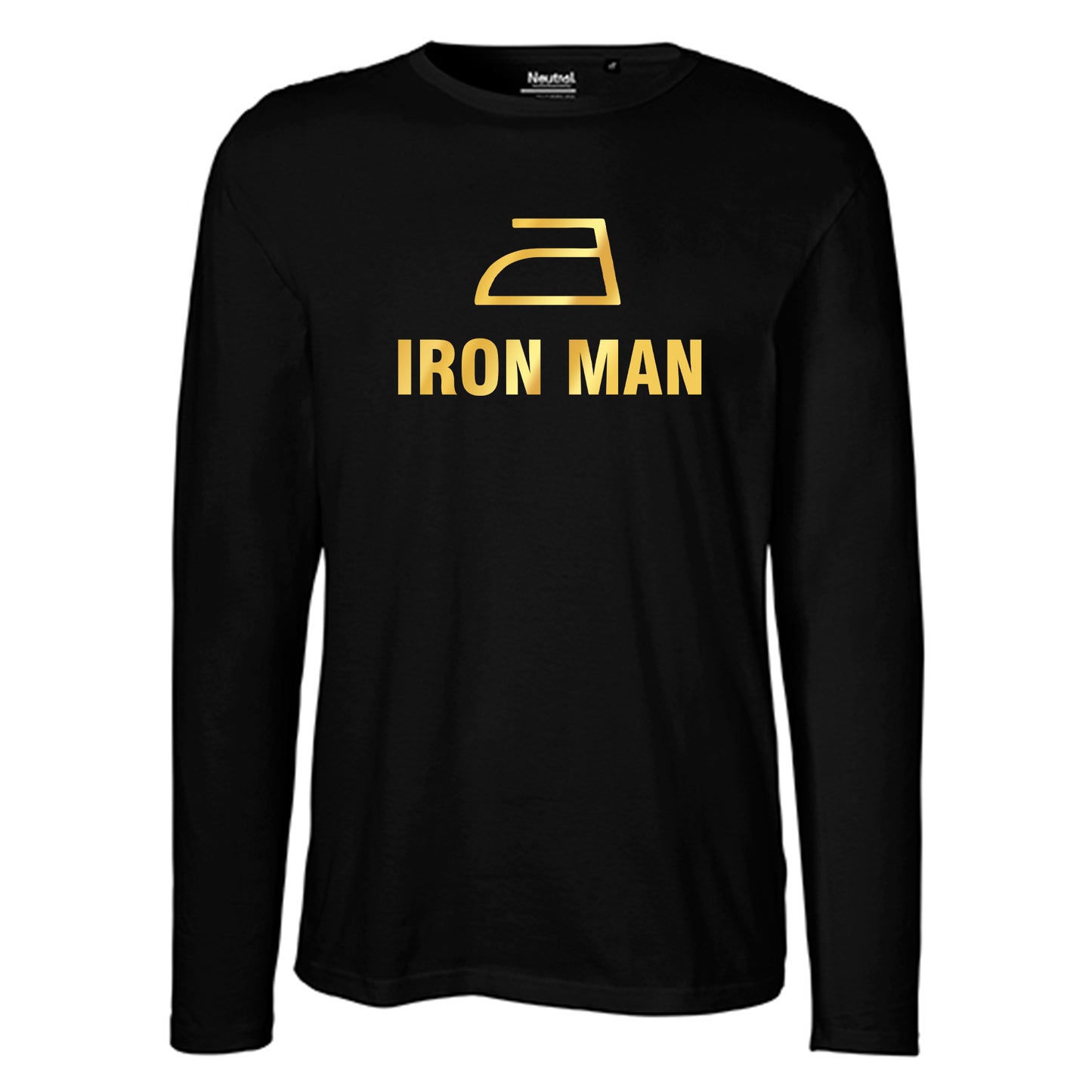Herren FairTrade Longsleeve Shirt | Motiv "IRON MAN" | 100% Bio-Baumwolle und aus nachhaltiger Produktion | Größen S-3XL