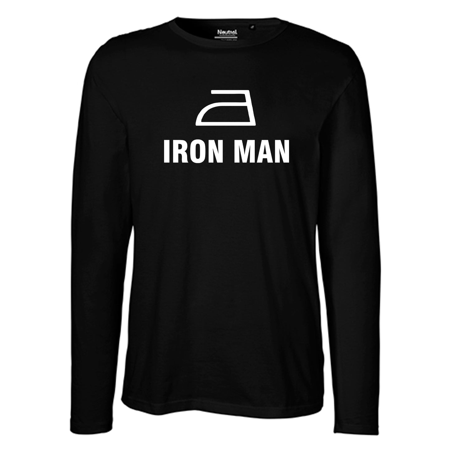 Herren FairTrade Longsleeve Shirt | Motiv "IRON MAN" | 100% Bio-Baumwolle und aus nachhaltiger Produktion | Größen S-3XL