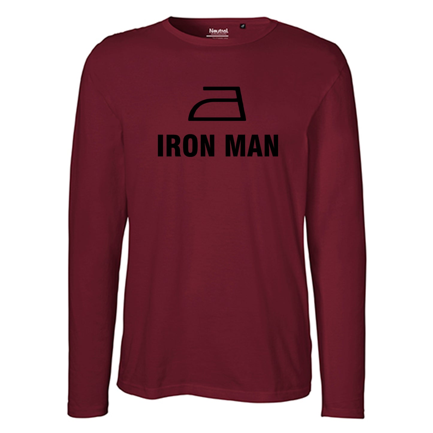 Herren FairTrade Longsleeve Shirt | Motiv "IRON MAN" | 100% Bio-Baumwolle und aus nachhaltiger Produktion | Größen S-3XL
