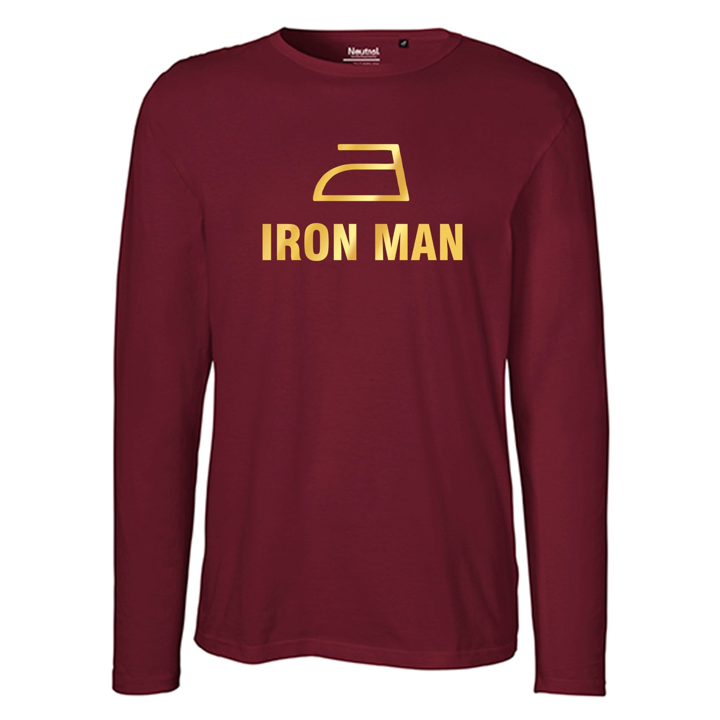Herren FairTrade Longsleeve Shirt | Motiv "IRON MAN" | 100% Bio-Baumwolle und aus nachhaltiger Produktion | Größen S-3XL