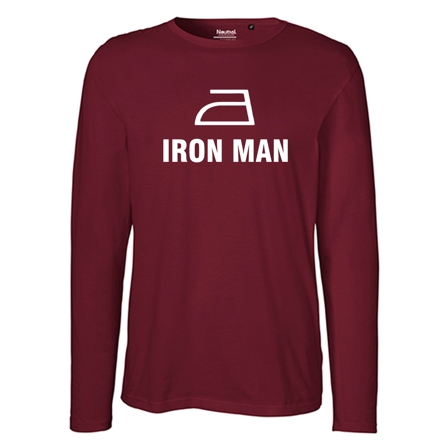 Herren FairTrade Longsleeve Shirt | Motiv "IRON MAN" | 100% Bio-Baumwolle und aus nachhaltiger Produktion | Größen S-3XL