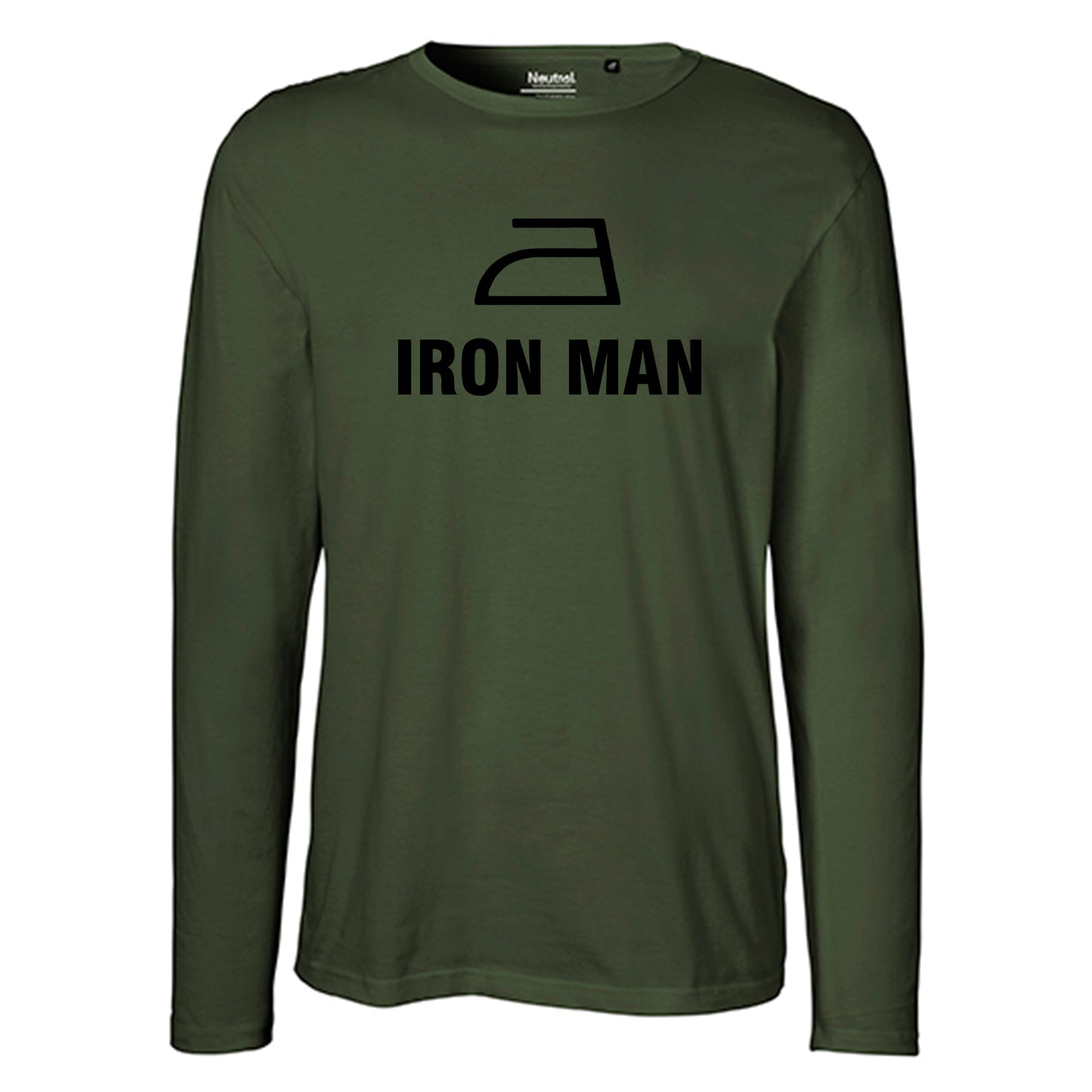 Herren FairTrade Longsleeve Shirt | Motiv "IRON MAN" | 100% Bio-Baumwolle und aus nachhaltiger Produktion | Größen S-3XL