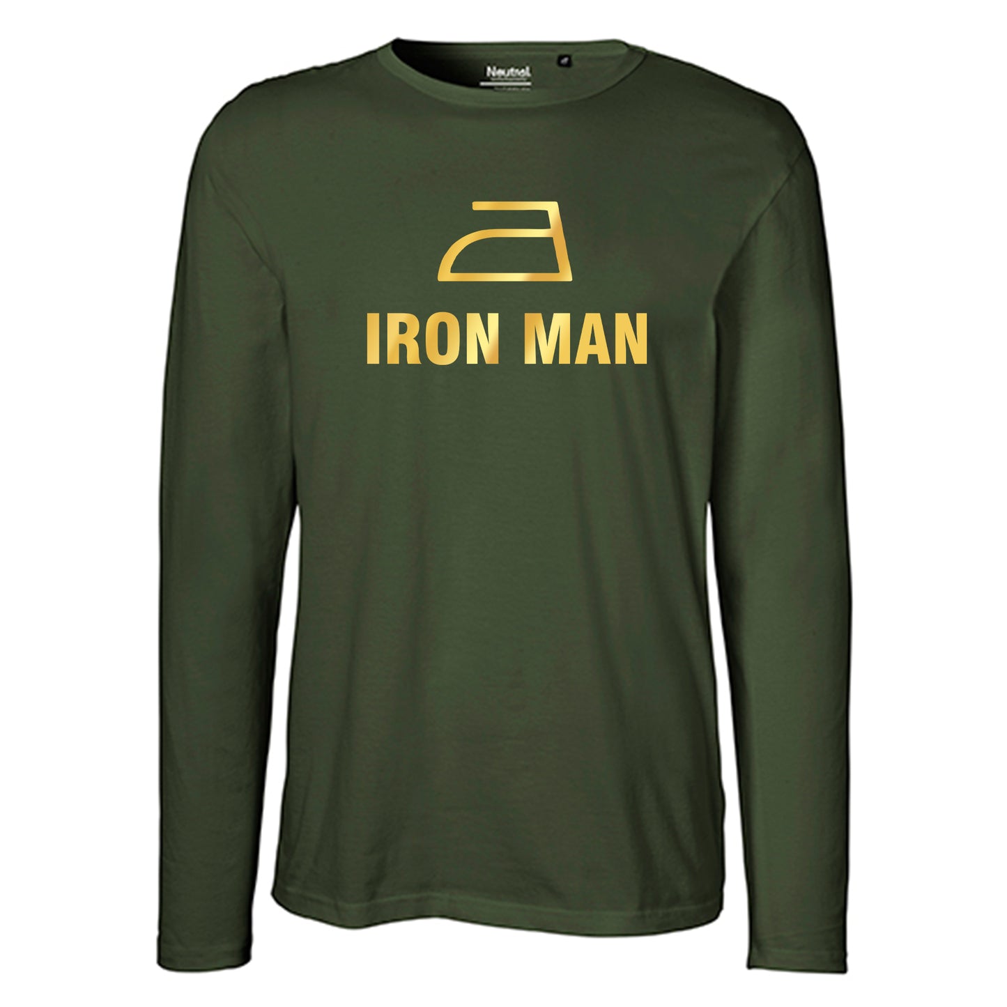 Herren FairTrade Longsleeve Shirt | Motiv "IRON MAN" | 100% Bio-Baumwolle und aus nachhaltiger Produktion | Größen S-3XL