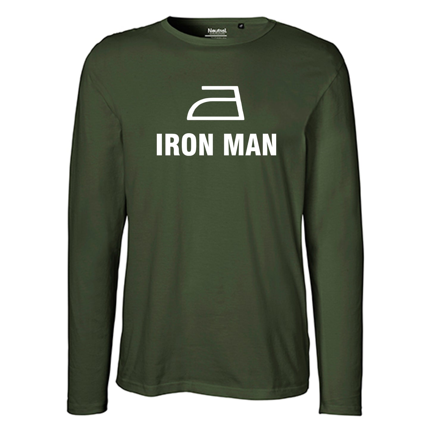 Herren FairTrade Longsleeve Shirt | Motiv "IRON MAN" | 100% Bio-Baumwolle und aus nachhaltiger Produktion | Größen S-3XL