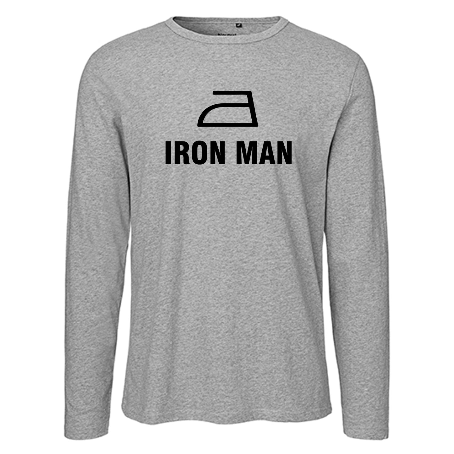 Herren FairTrade Longsleeve Shirt | Motiv "IRON MAN" | 100% Bio-Baumwolle und aus nachhaltiger Produktion | Größen S-3XL