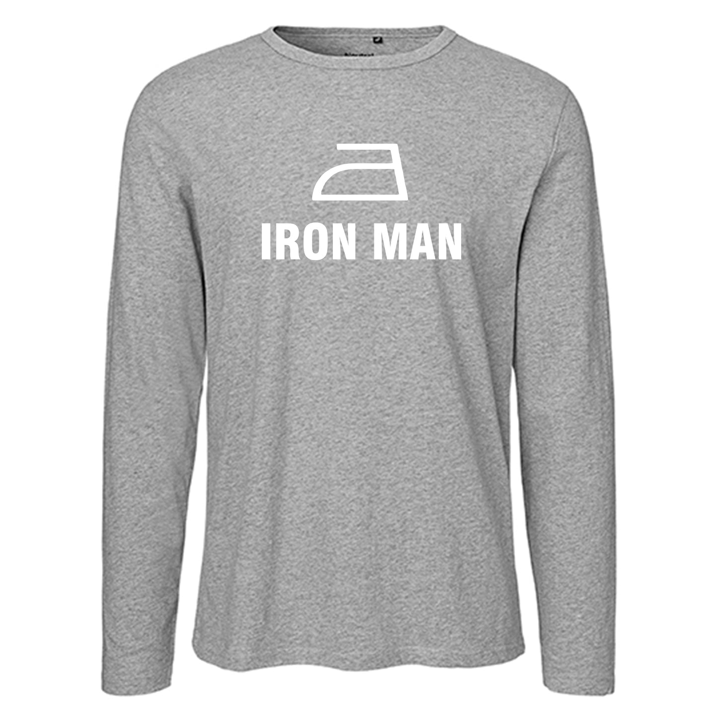 Herren FairTrade Longsleeve Shirt | Motiv "IRON MAN" | 100% Bio-Baumwolle und aus nachhaltiger Produktion | Größen S-3XL