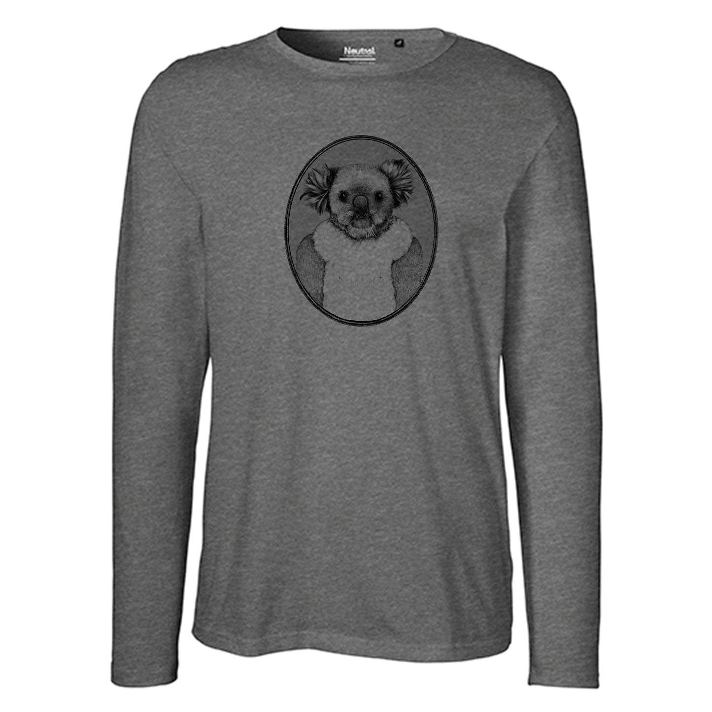 Herren FairTrade Longsleeve Shirt | Motiv"Koala - gezeichnet" | 100% Bio-Baumwolle und aus nachhaltiger Produktion | Größen S-3XL