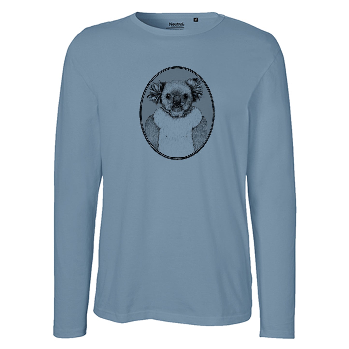 Herren FairTrade Longsleeve Shirt | Motiv"Koala - gezeichnet" | 100% Bio-Baumwolle und aus nachhaltiger Produktion | Größen S-3XL