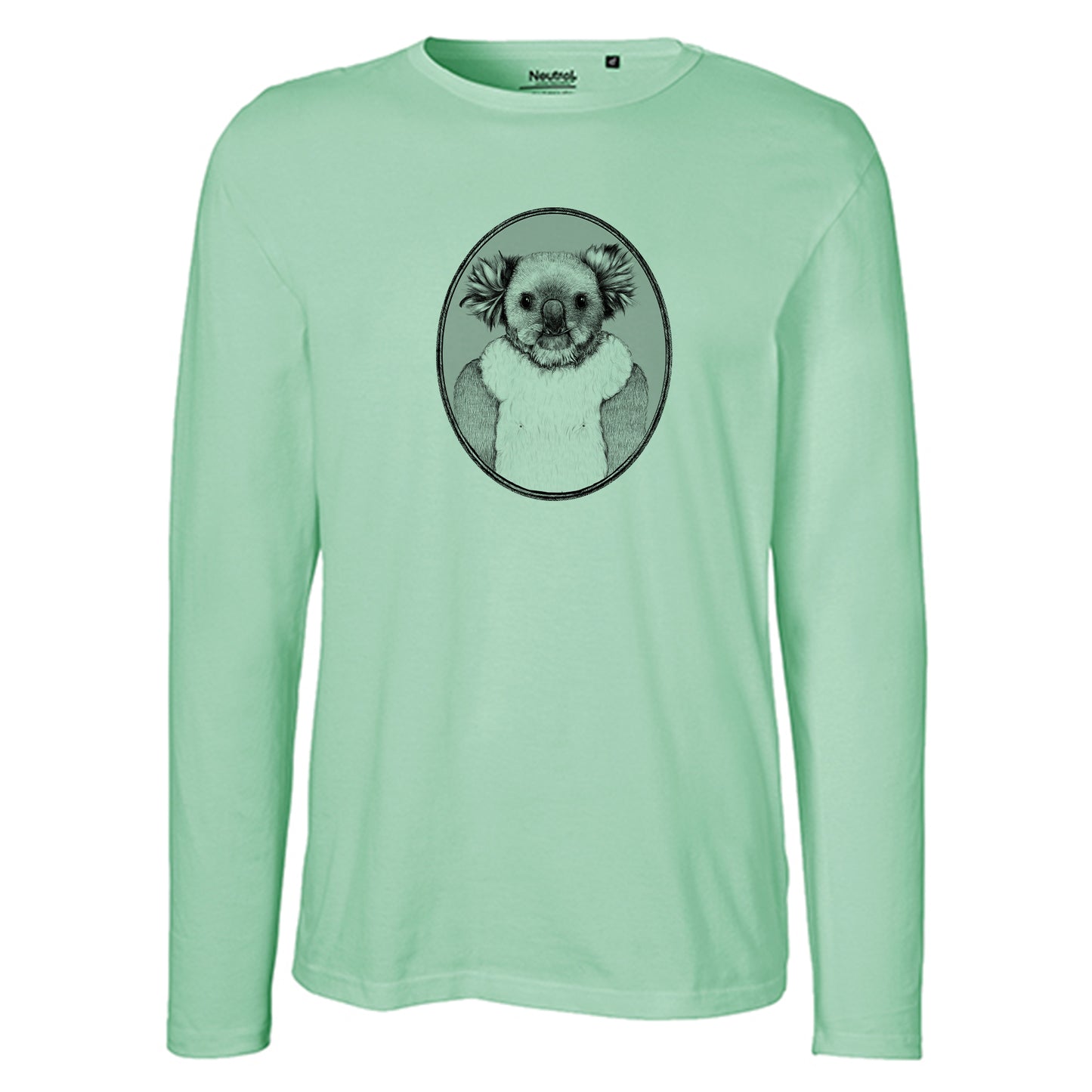 Herren FairTrade Longsleeve Shirt | Motiv"Koala - gezeichnet" | 100% Bio-Baumwolle und aus nachhaltiger Produktion | Größen S-3XL