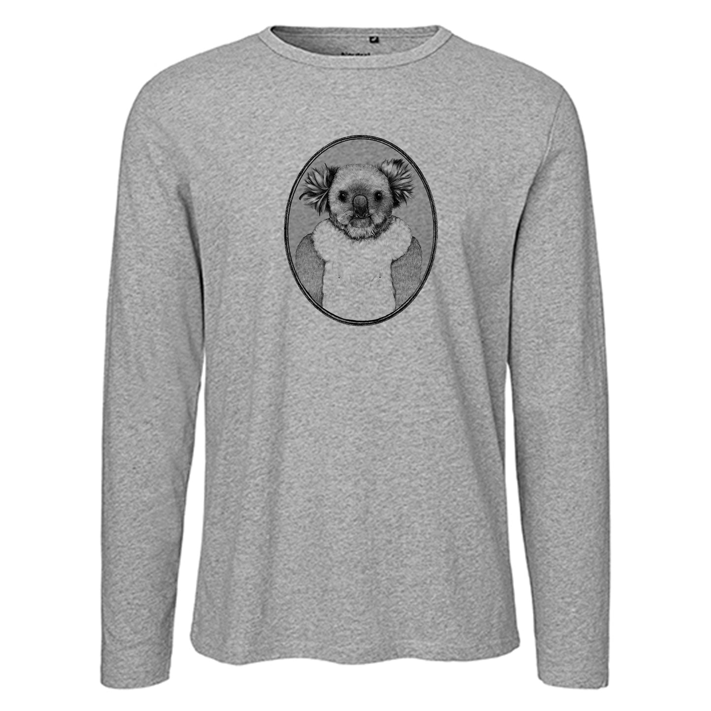 Herren FairTrade Longsleeve Shirt | Motiv"Koala - gezeichnet" | 100% Bio-Baumwolle und aus nachhaltiger Produktion | Größen S-3XL