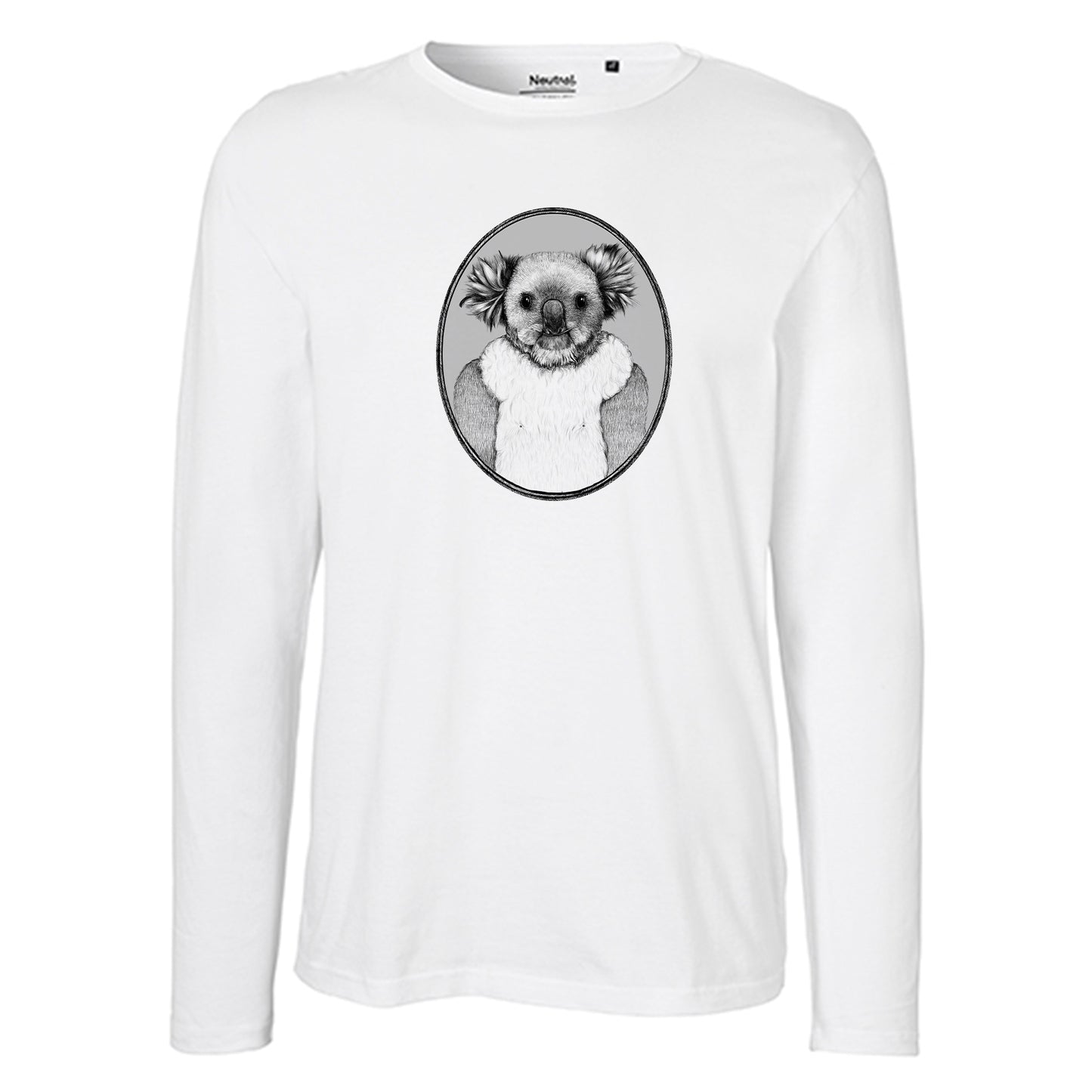 Herren FairTrade Longsleeve Shirt | Motiv"Koala - gezeichnet" | 100% Bio-Baumwolle und aus nachhaltiger Produktion | Größen S-3XL