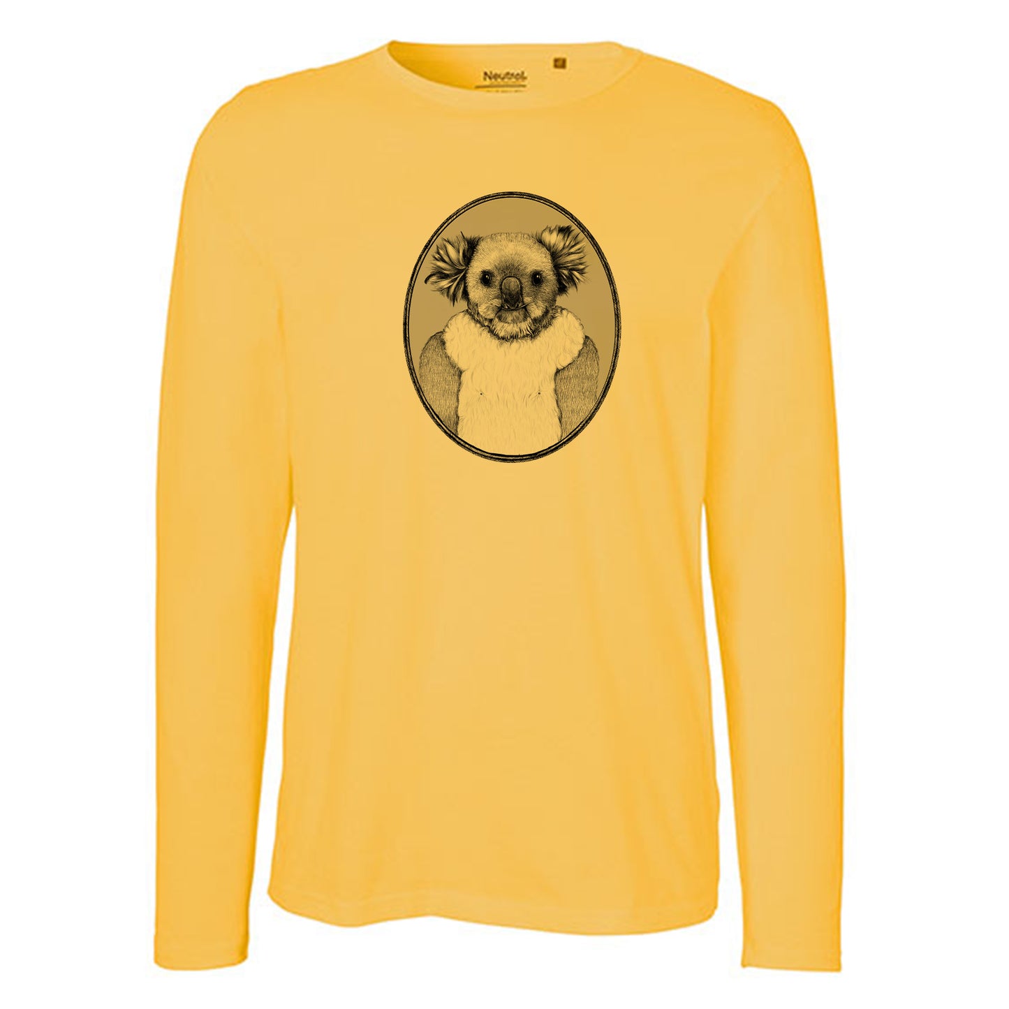 Herren FairTrade Longsleeve Shirt | Motiv"Koala - gezeichnet" | 100% Bio-Baumwolle und aus nachhaltiger Produktion | Größen S-3XL