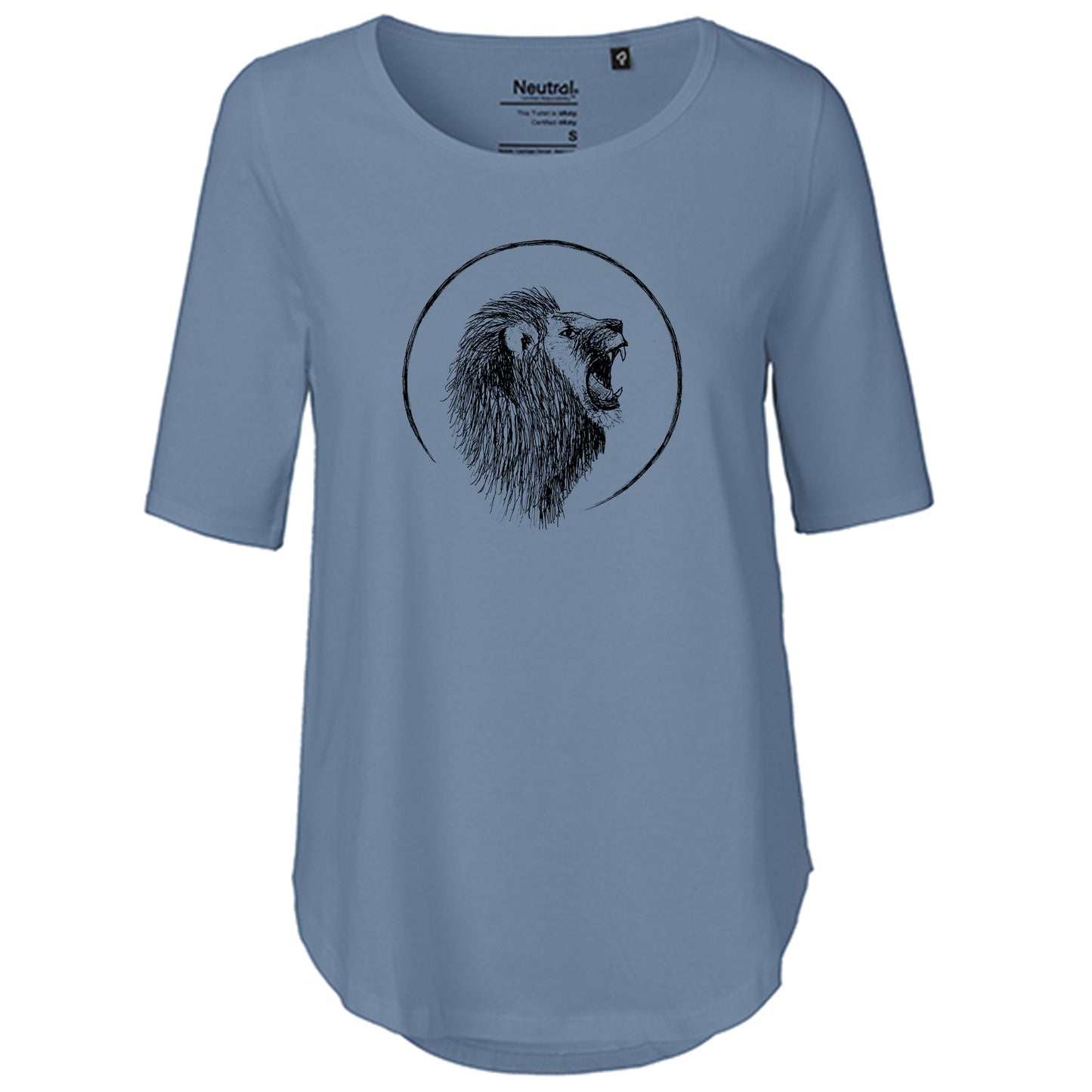 T-Shirt Damen FairTrade Oversized Half Sleeve "Löwe"