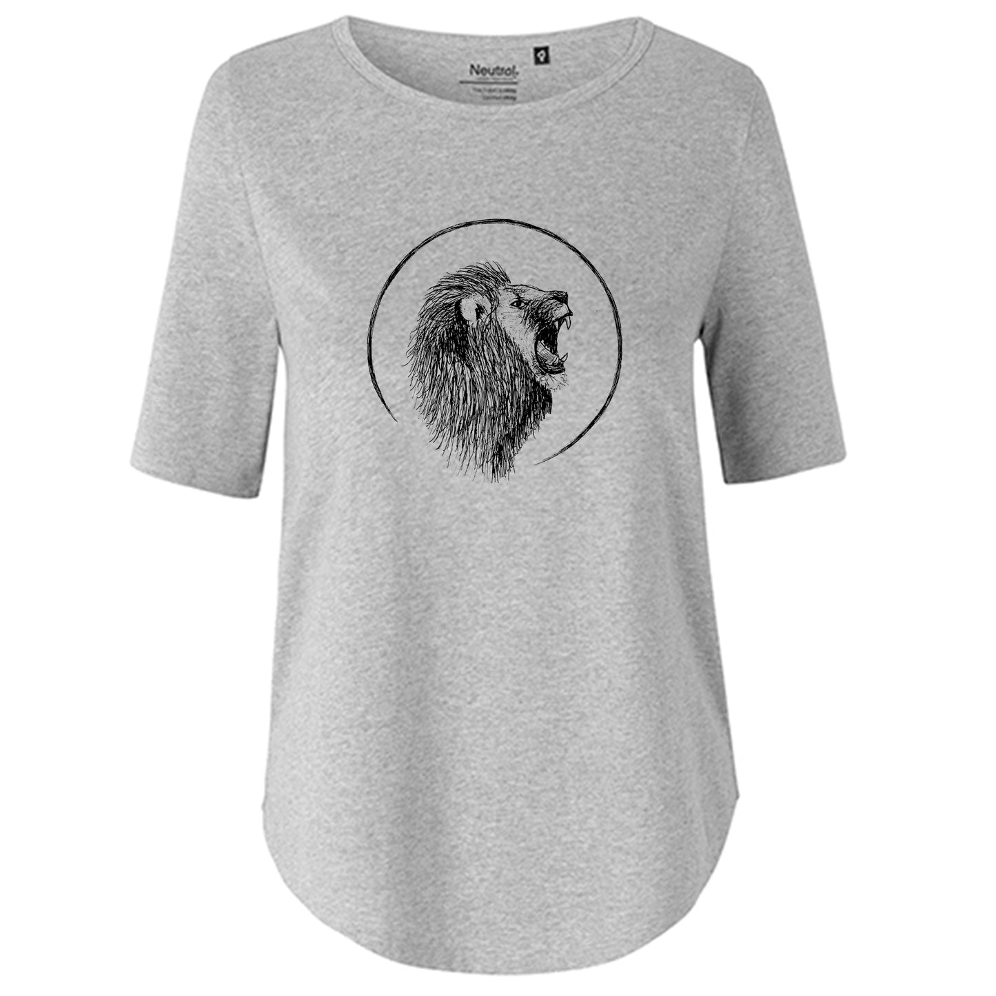 T-Shirt Damen FairTrade Oversized Half Sleeve "Löwe"