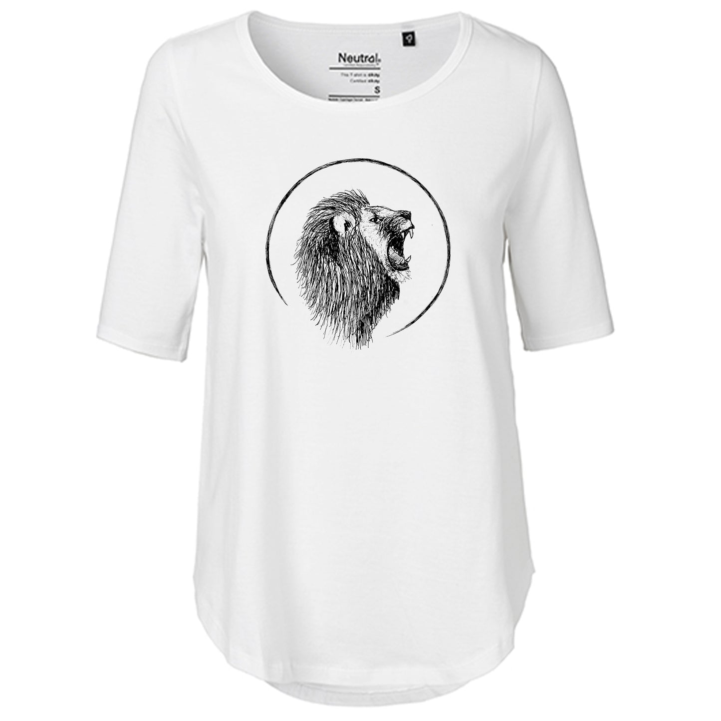 T-Shirt Damen FairTrade Oversized Half Sleeve "Löwe"