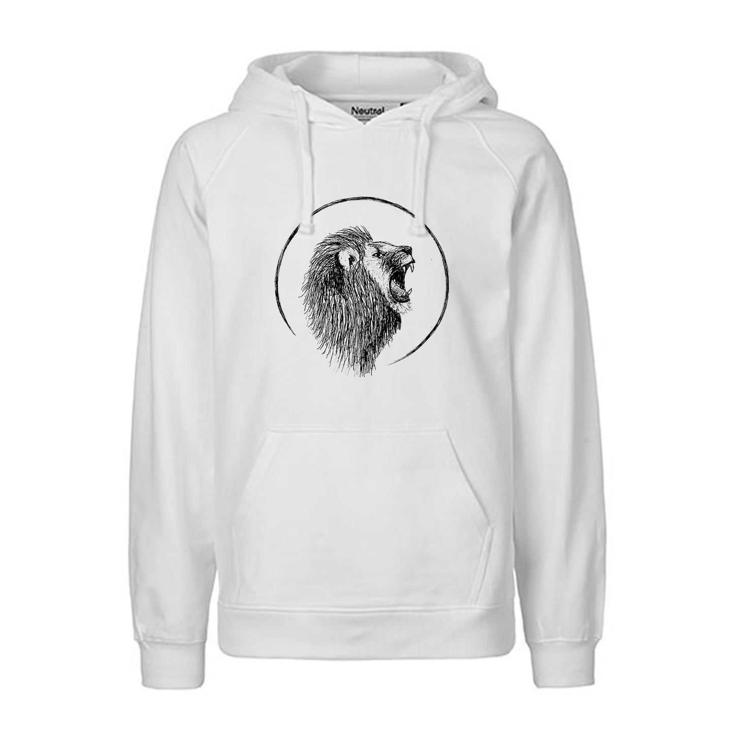 FairTrade hoodie/hoodie 'lion head - drawn' 100% organic cotton