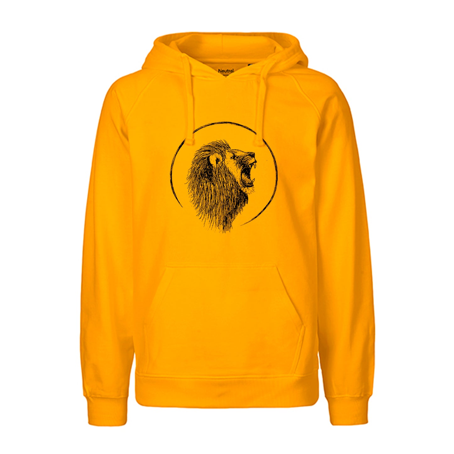 FairTrade hoodie/hoodie 'lion head - drawn' 100% organic cotton