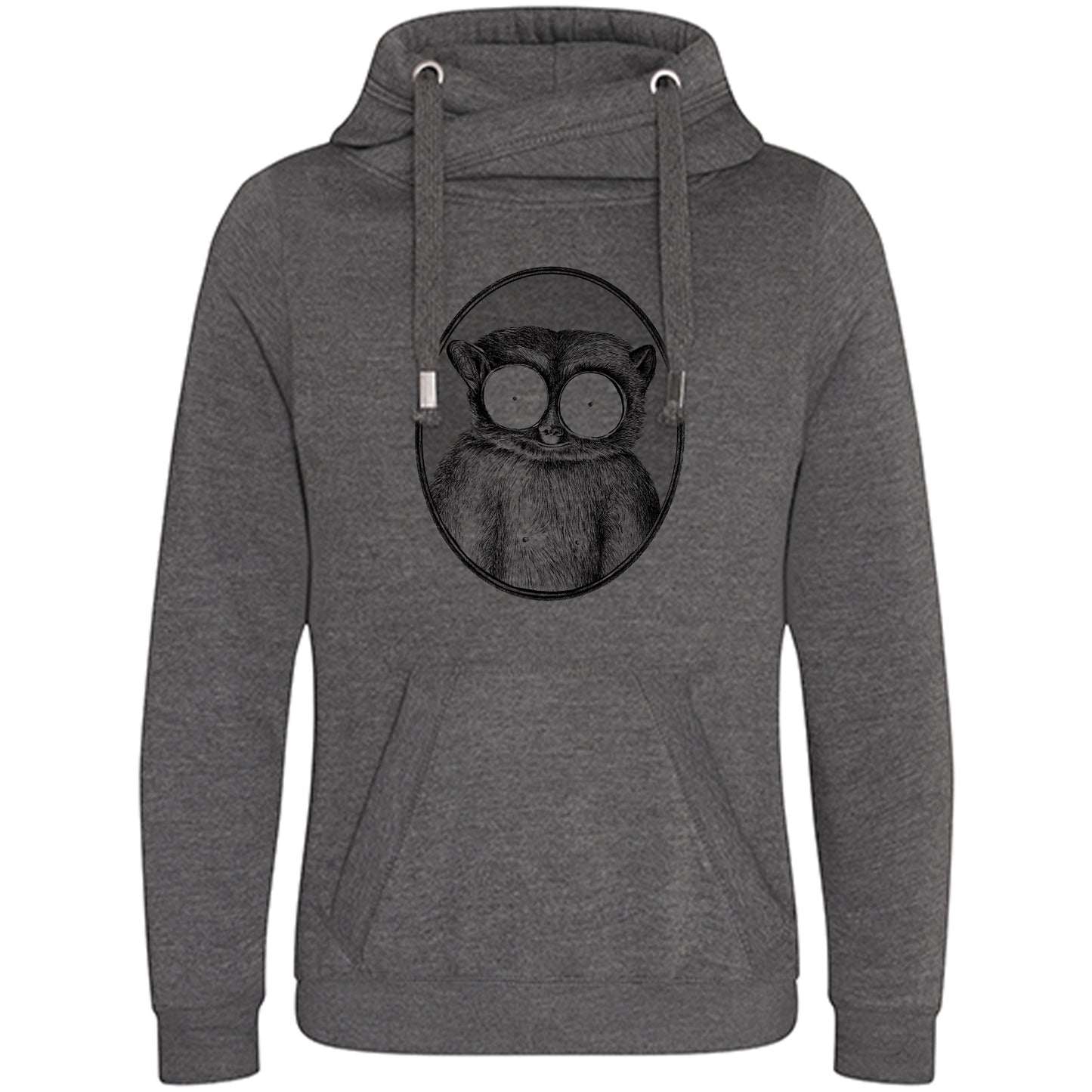 Cross Neck Hoodie/ Pulli / Motiv: Maki gezeichnet