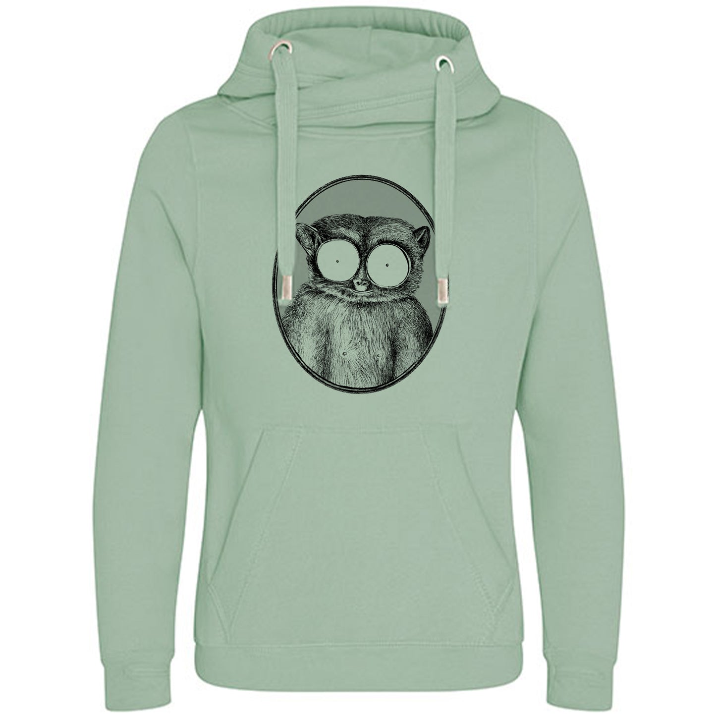 Cross Neck Hoodie/ Pulli / Motiv: Maki gezeichnet