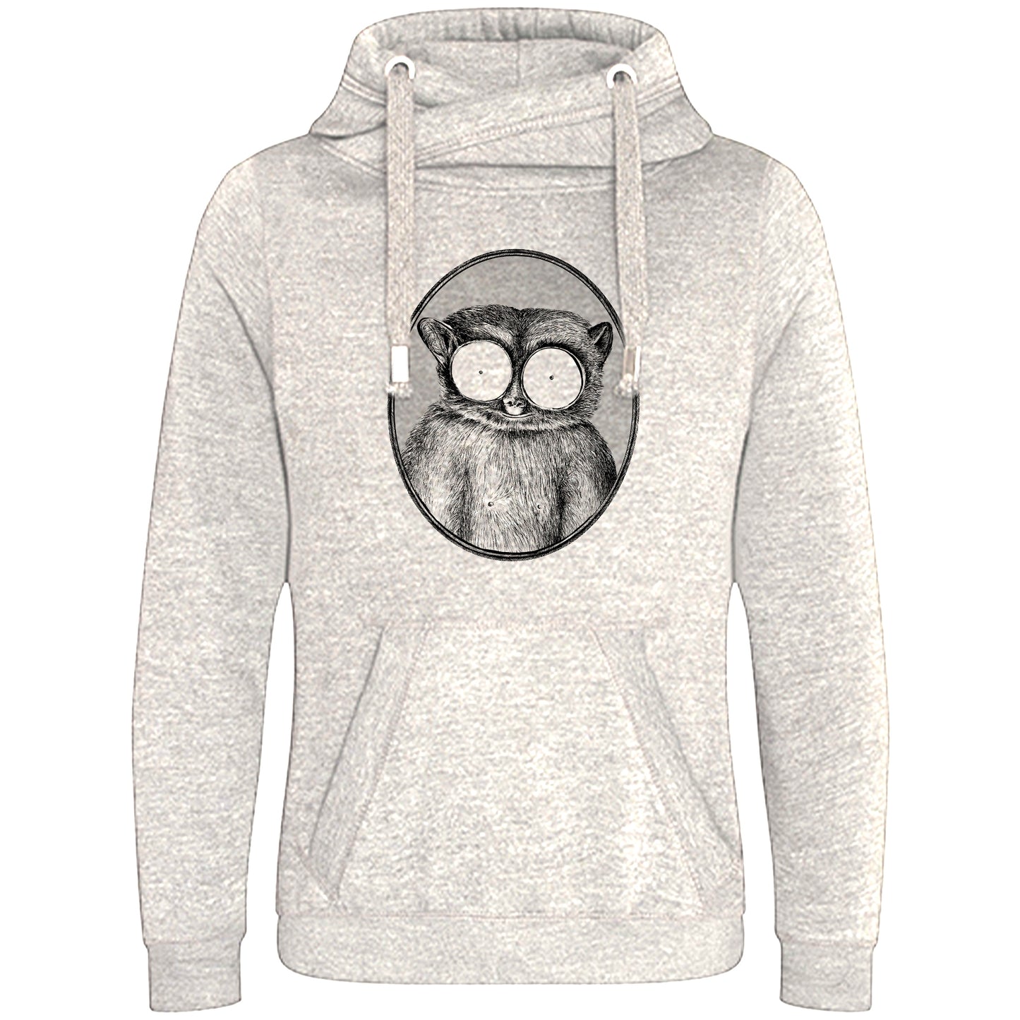 Cross Neck Hoodie/ Pulli / Motiv: Maki gezeichnet