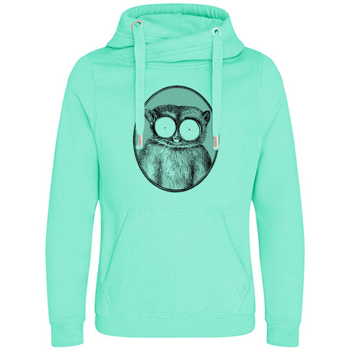 Cross Neck Hoodie/ Pulli / Motiv: Maki gezeichnet