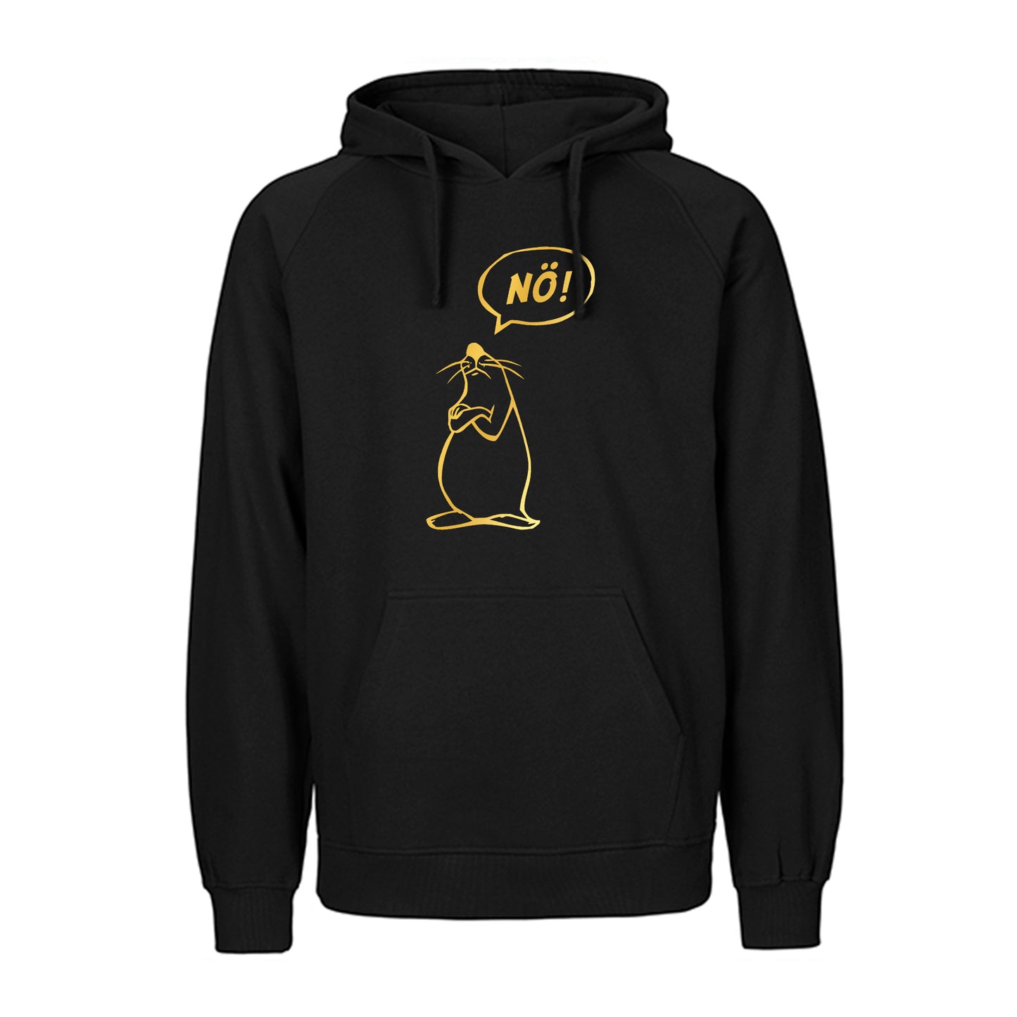 FairTrade hoodie/hoodie 'Nö comic figure' 100% organic cotton