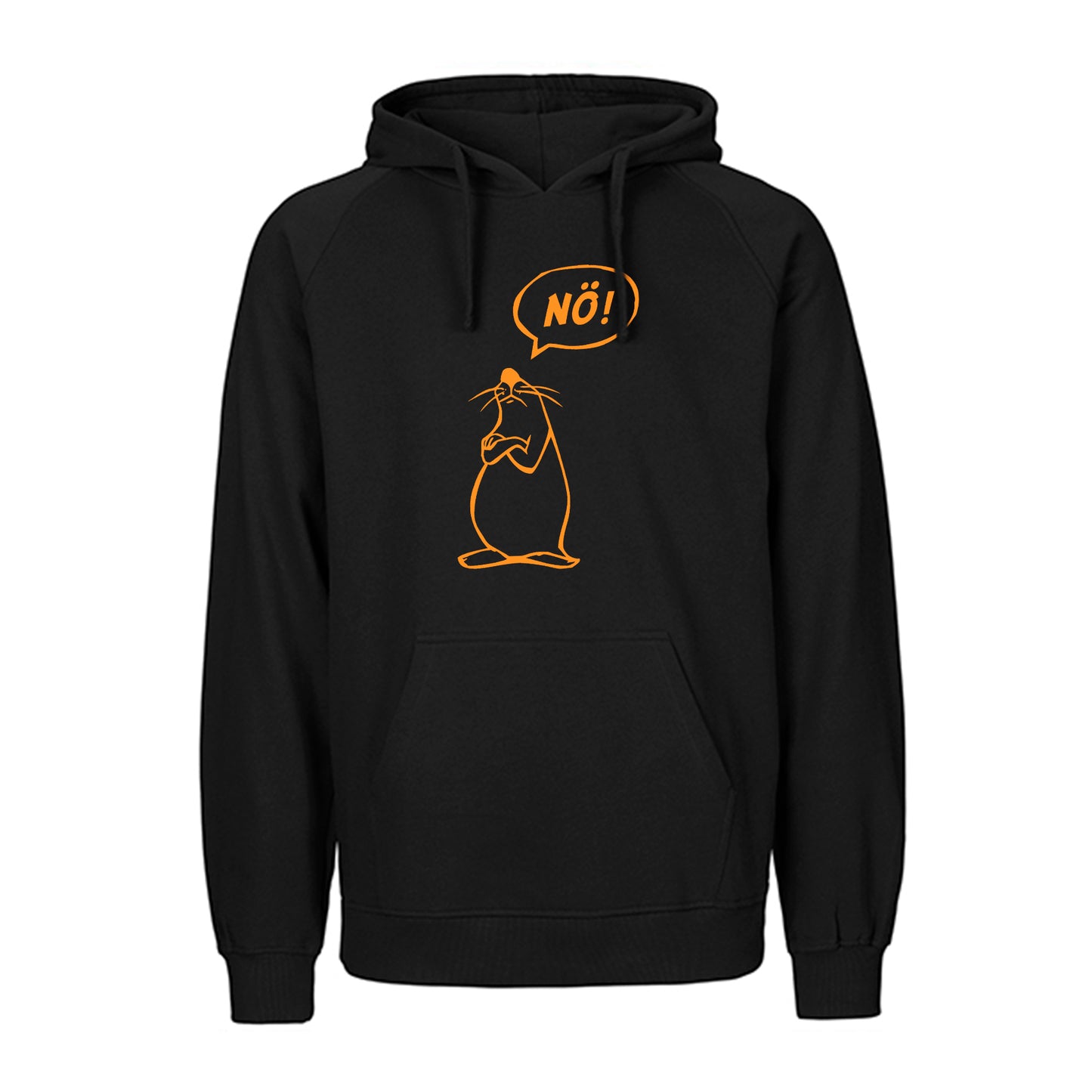FairTrade hoodie/hoodie 'Nö comic figure' 100% organic cotton