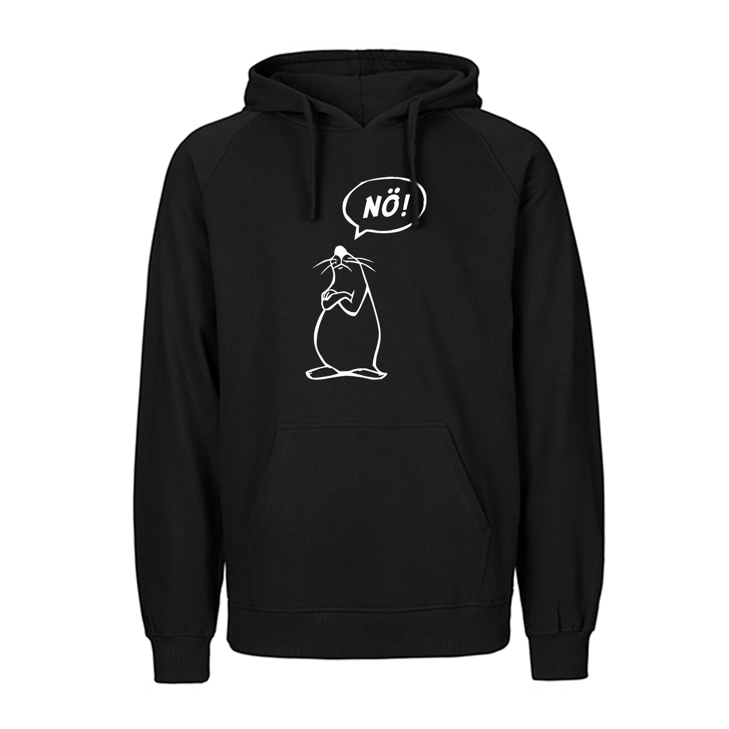 FairTrade hoodie/hoodie 'Nö comic figure' 100% organic cotton