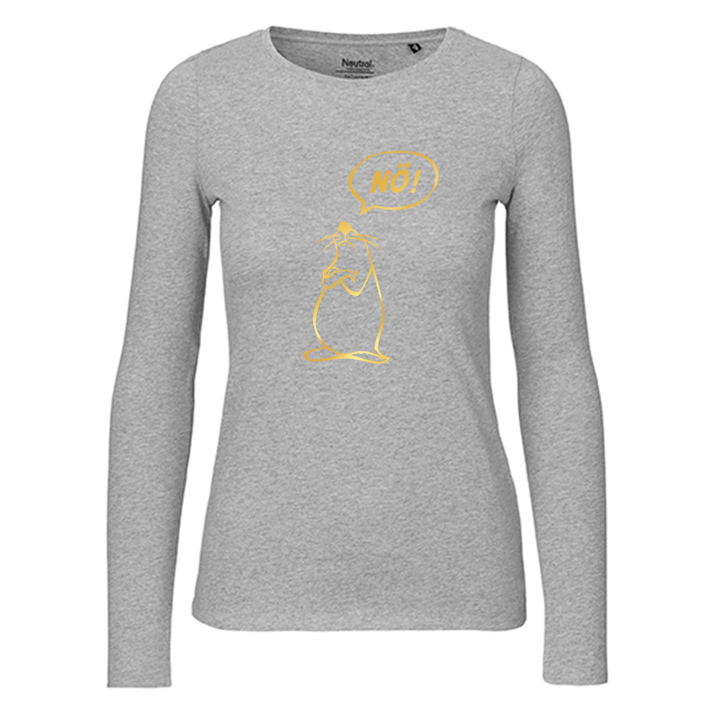 Damen FairTrade Longsleeve "Nö - Comicfigur" 100% BioBaumwolle und aus nachhaltiger Produktion