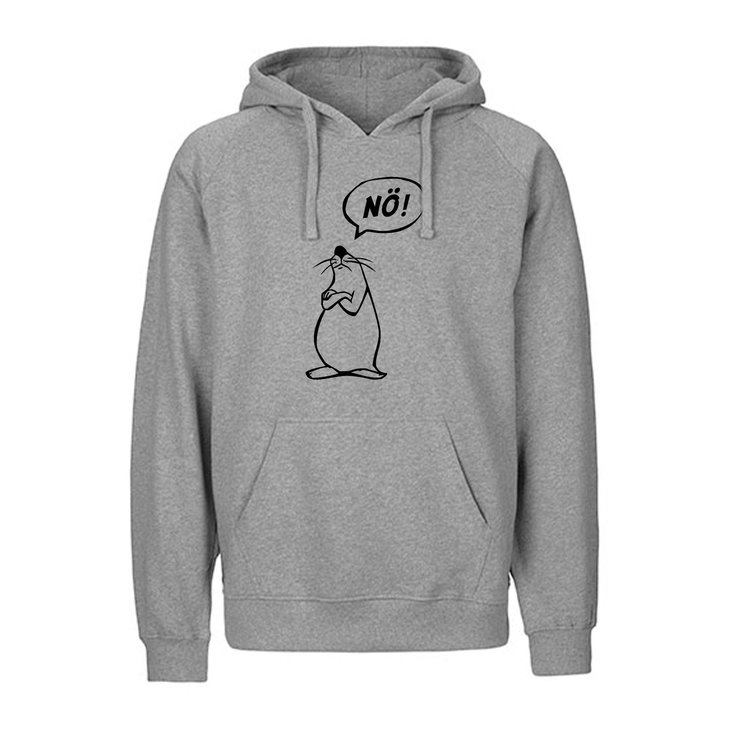 FairTrade hoodie/hoodie 'Nö comic figure' 100% organic cotton