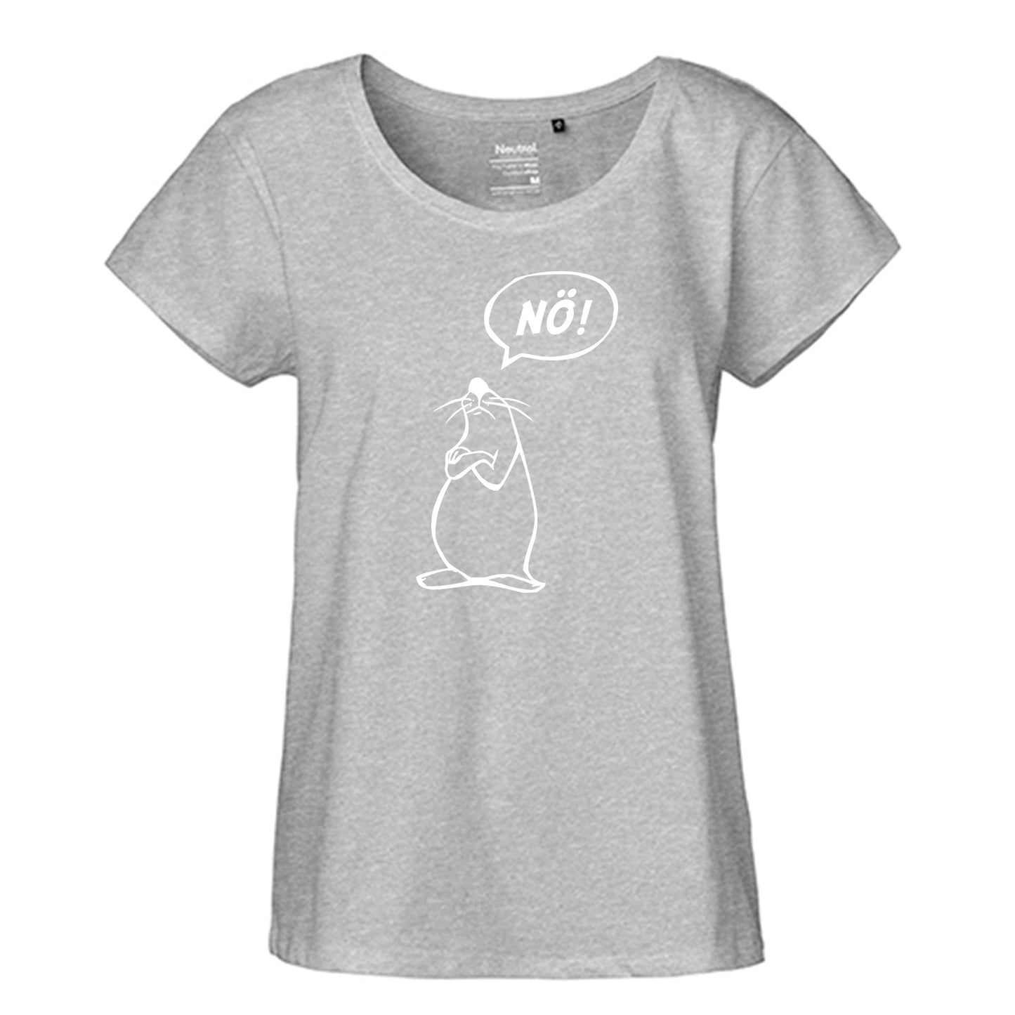 FairTrade Loose Fit Ladies T-Shirt 'Nö- Comicfigur' organic cotton