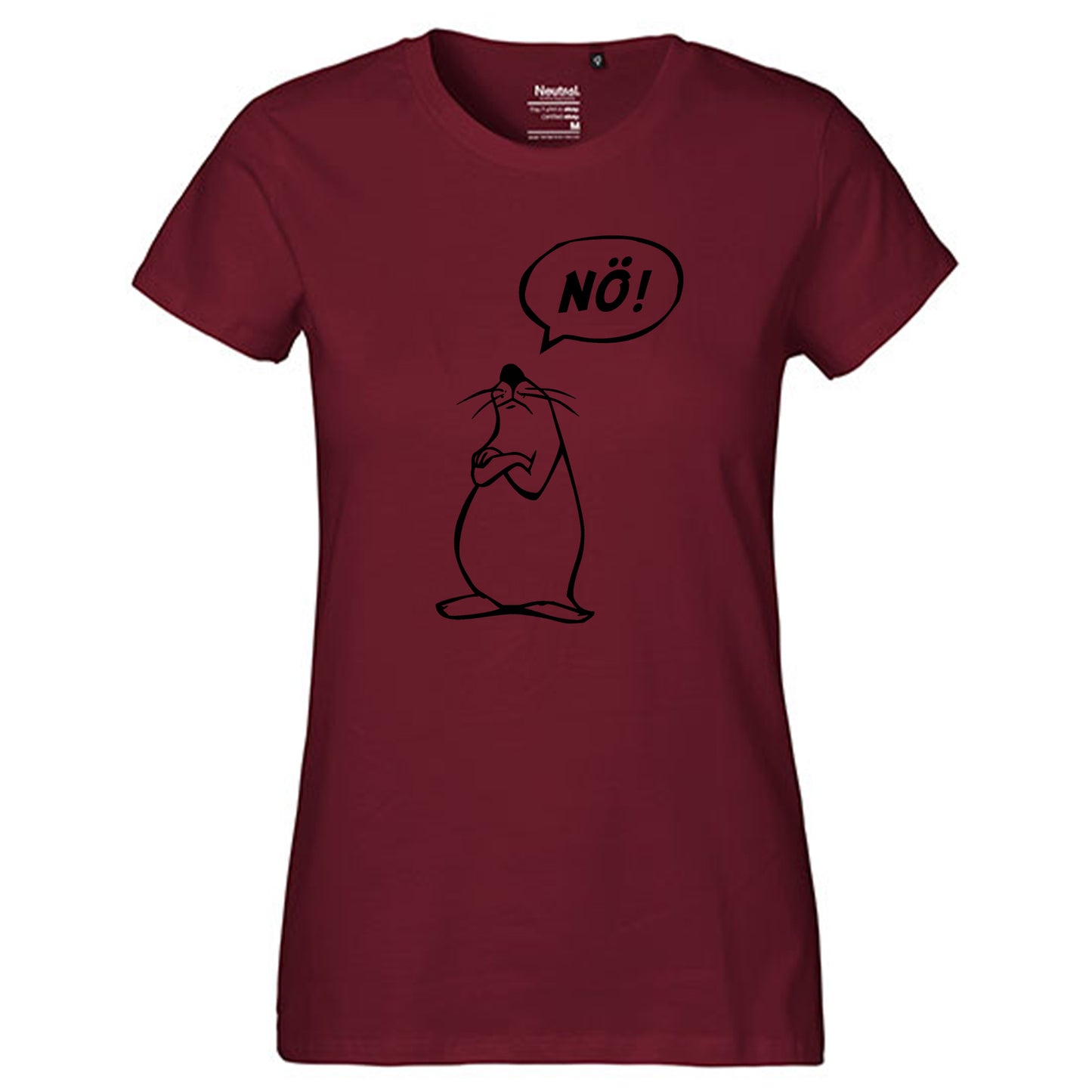 Fair-Trade Damen T-Shirt 'Nö - Comicfigur' 100% Bio-Baumwolle